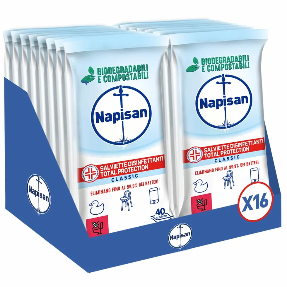 Salviette Disinfettanti Total Protection Multisuperfici 16x40 Biodegradabili