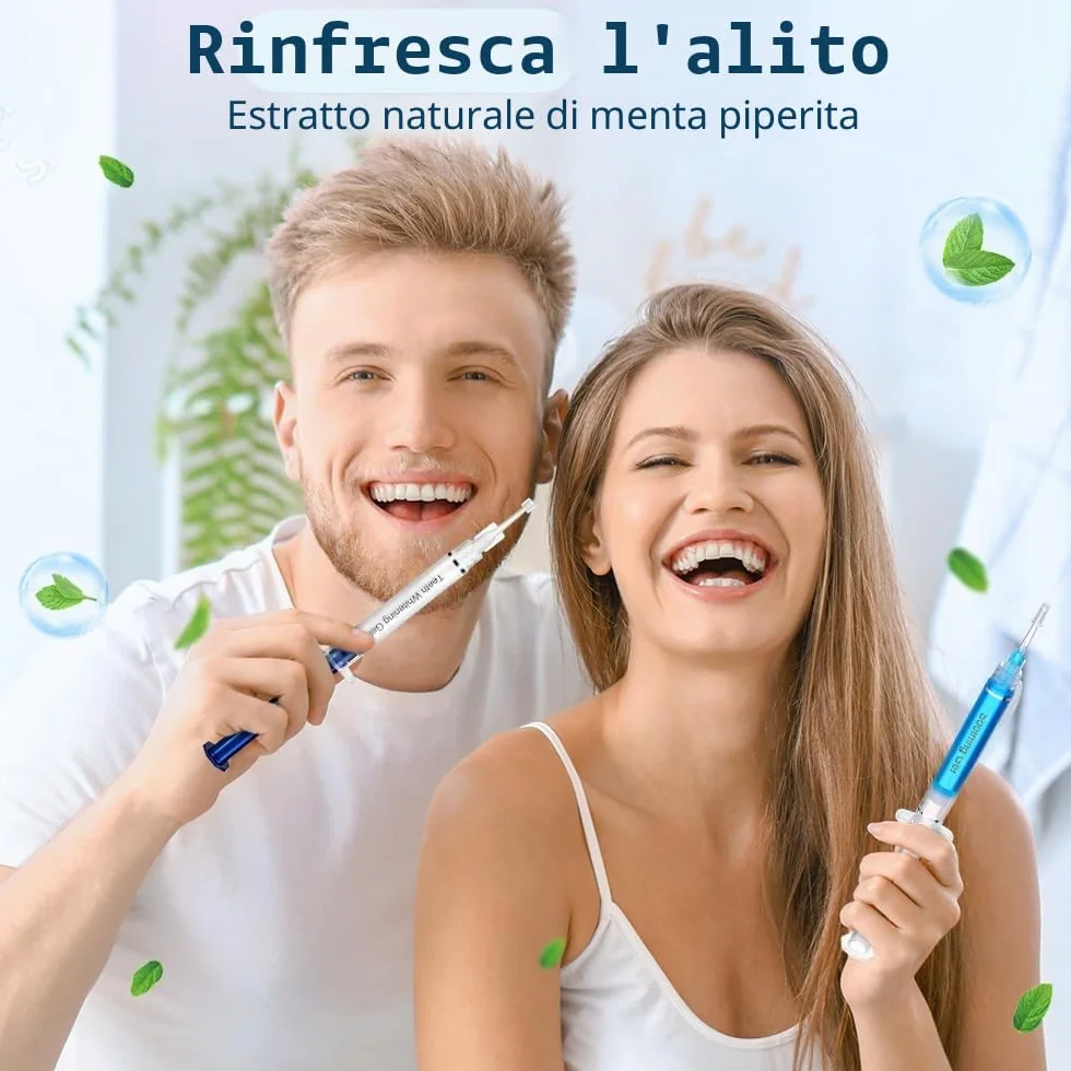 Bledras 10x3ML Gel Sbiancante Denti - Sbiancante 9 Bastoncini & Lenitivo 1 Bastoncini per Denti Sensibili