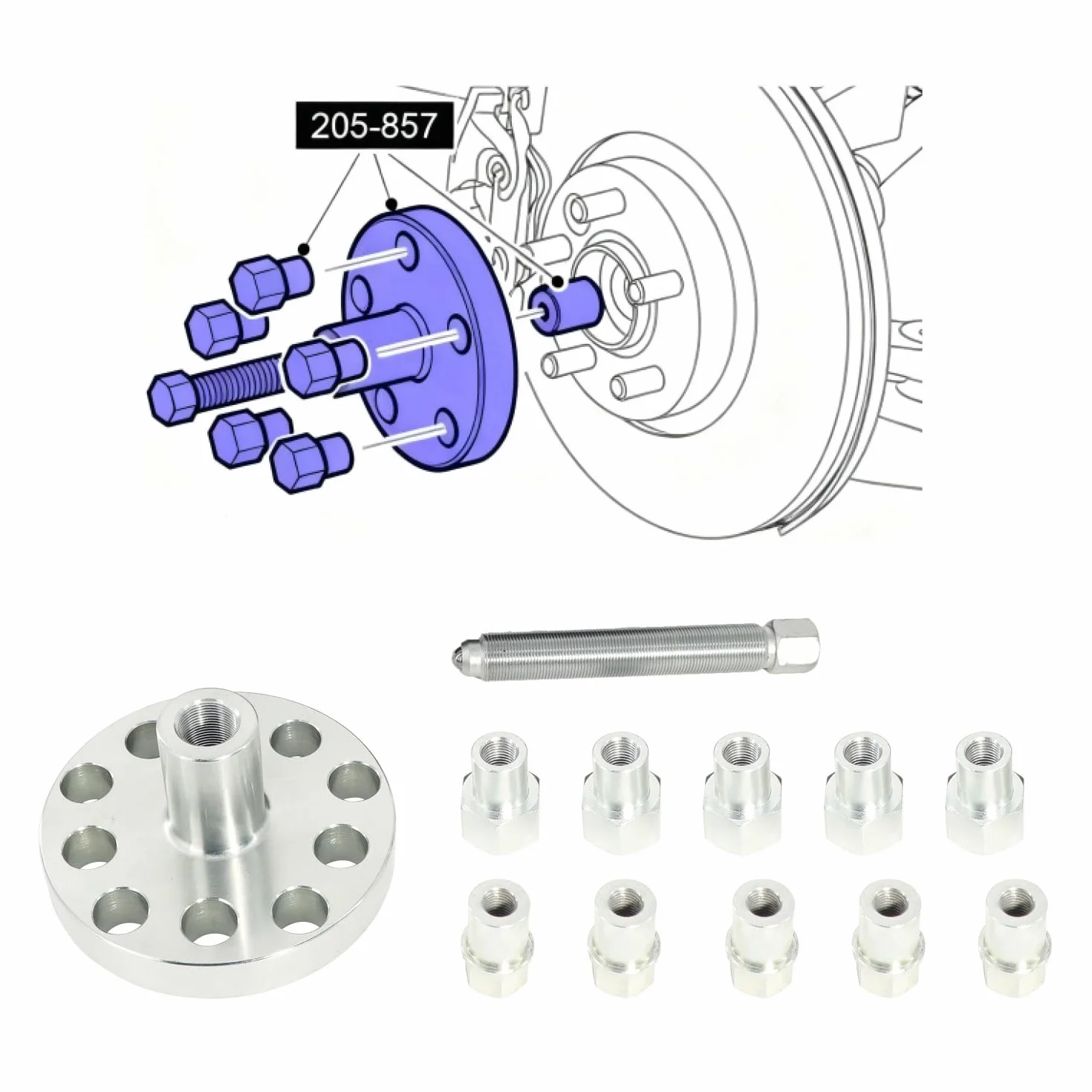 DPTOOL 205-857 Estrattore semiasse MOZZO Ruota ASSE Land Rover