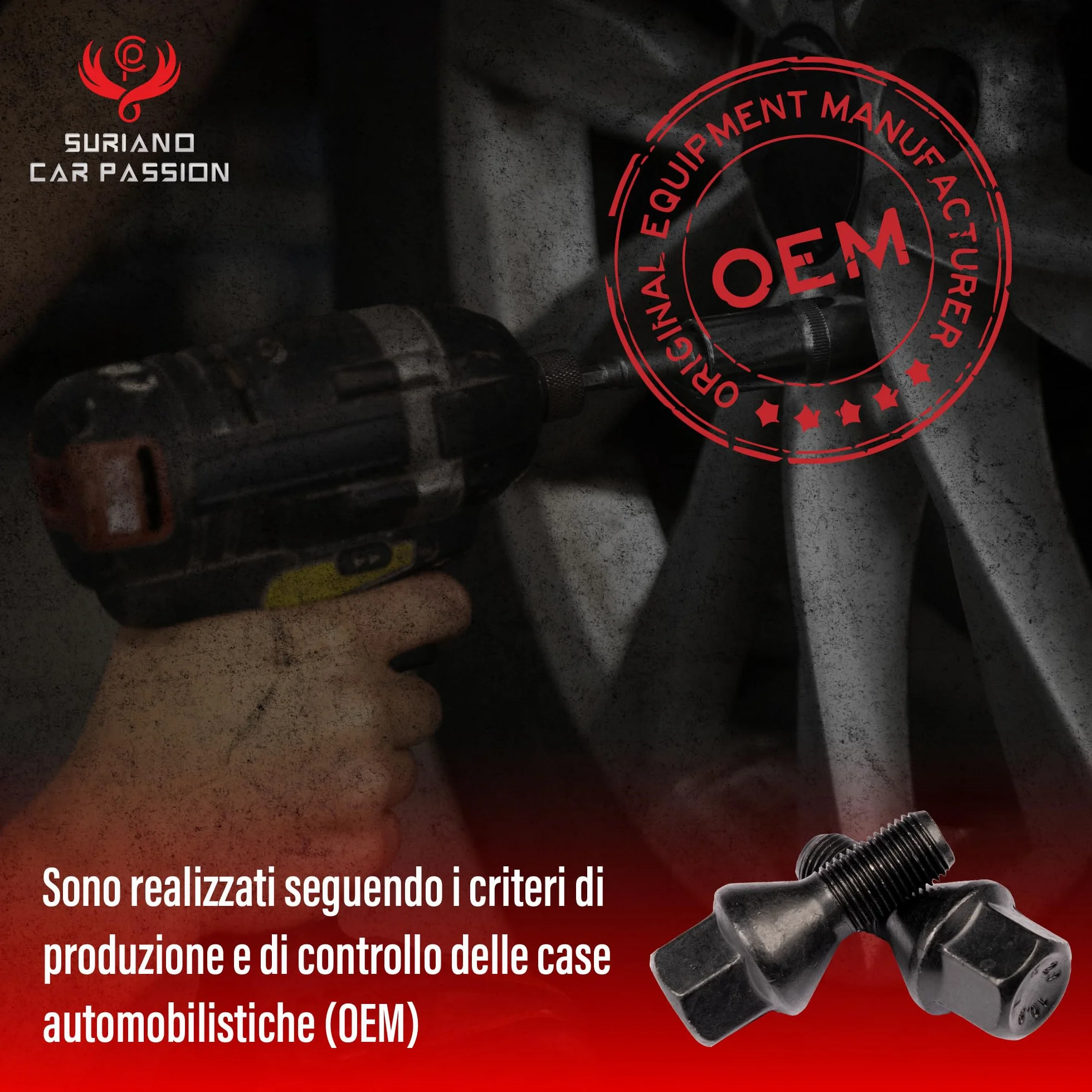 Kit 20 bulloni ruota neri Compatibili con Jeep Renegade dal 2014 e Compass solo dal 5/2020 in poi ruote cerchi in acciaio e in lega Farad