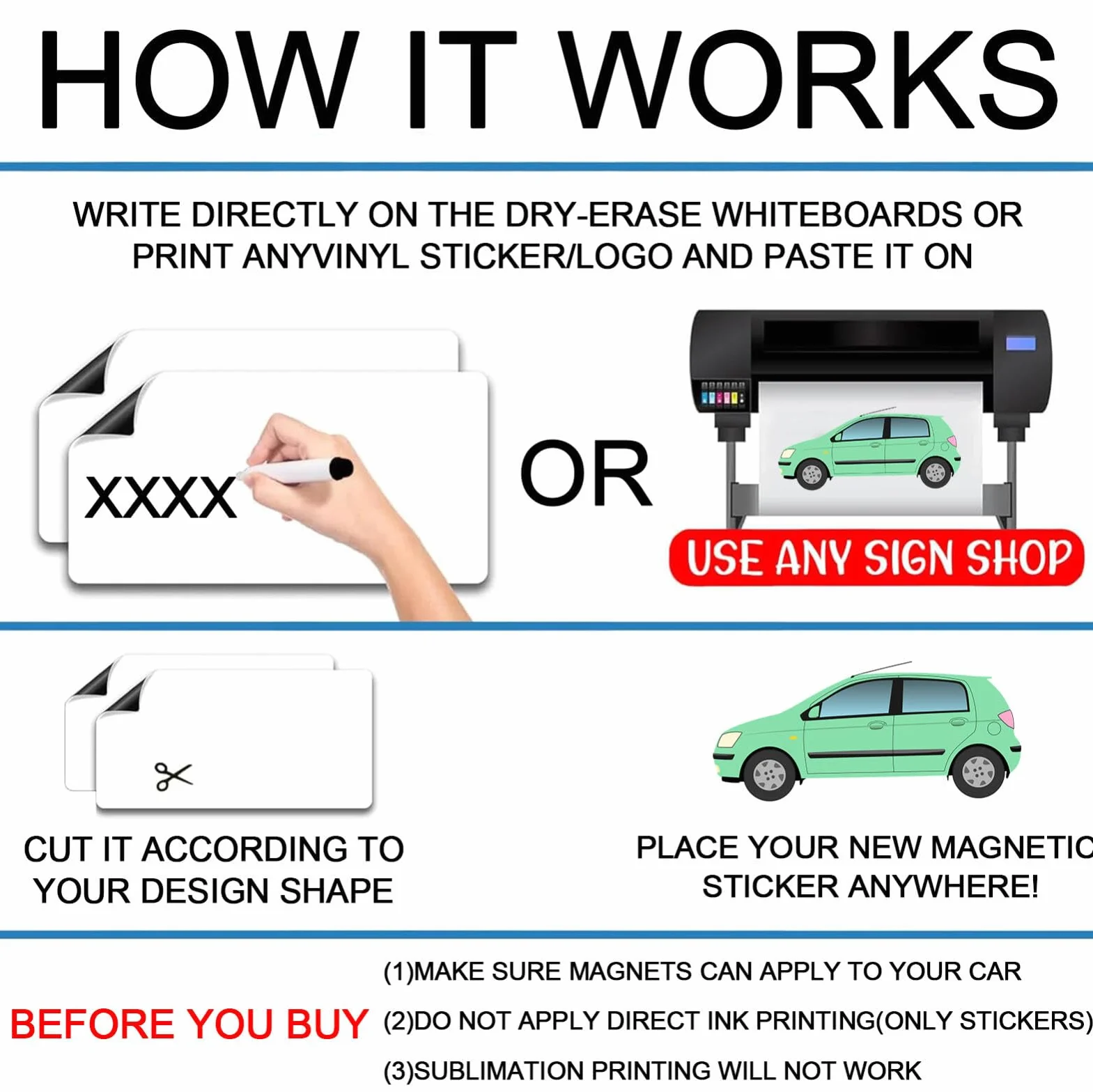 Magnete Personalizzato per Auto - Design Unico, Decorazione per Veicoli, Frigorifero e Pubblicità