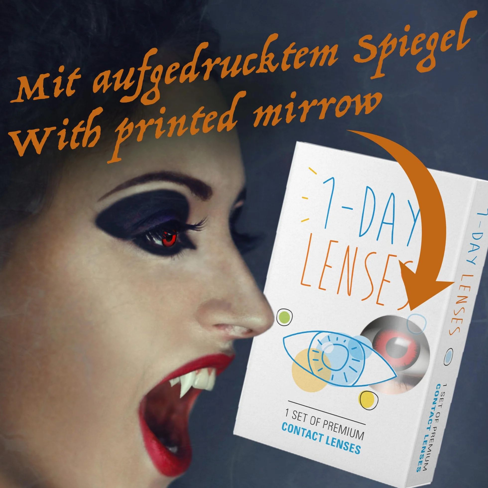 FXCONTACTS Lenti a contatto colorate STREGA NERA, 2 pz (1 paio) – Ideali per Halloween e carnevale