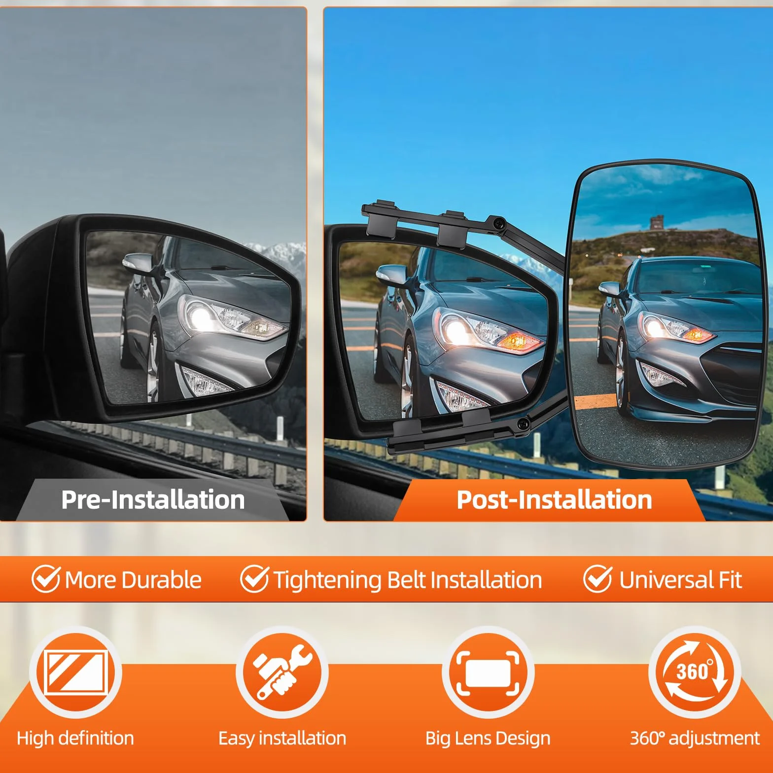 Specchi Supplementari Caravan 2 Pezzi per Roulotte e Motorhome