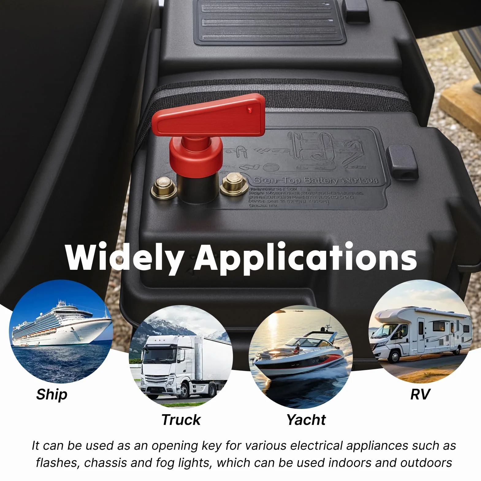 Interruttore di Disconnessione Batteria 12V 300A, Isolatore con Chiavi per Sicurezza Veicolo, Adatto per Auto, Barca, Camion, Materiale Durevole e Resistente