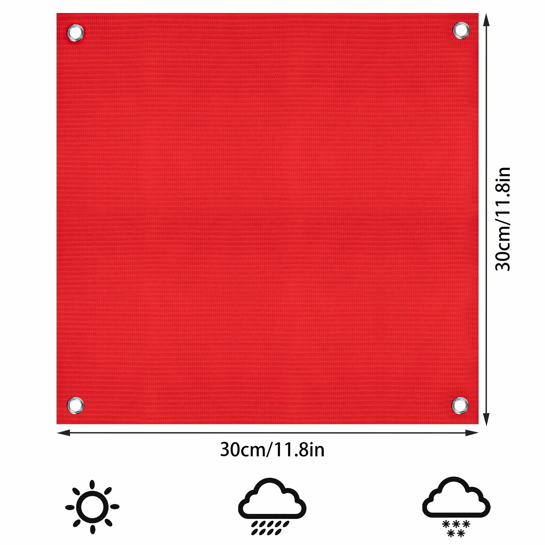 Bandiere di avvertimento rosse 30x30 cm STVO impermeabili resistenti alle intemperie