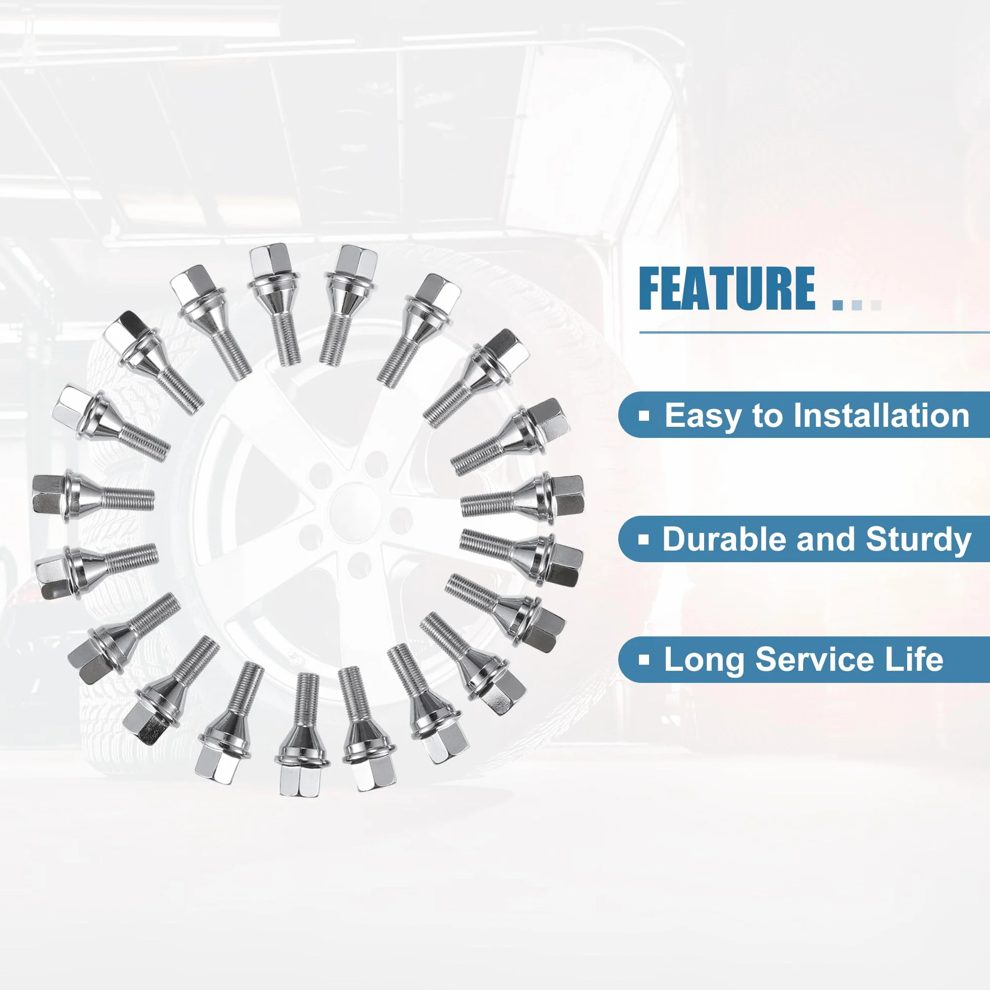 A ABSOPRO 20 Pz Bulloni per Ruote Auto No.6511051AA per Jeep Cherokee 2014-2021