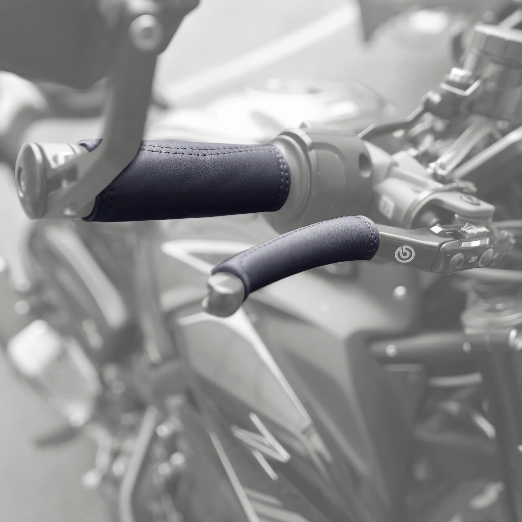 Copri manubrio in pelle per moto, senza frange, per moto HD