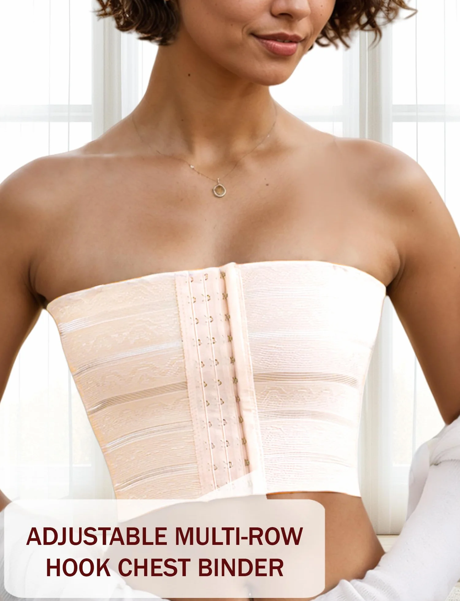 AIEOE 2 fasce per petto da donna Transgender FTM Cosplay Corsetto Binder Tank Top Regolabile Rimovibile Alta Elasticità S-XL