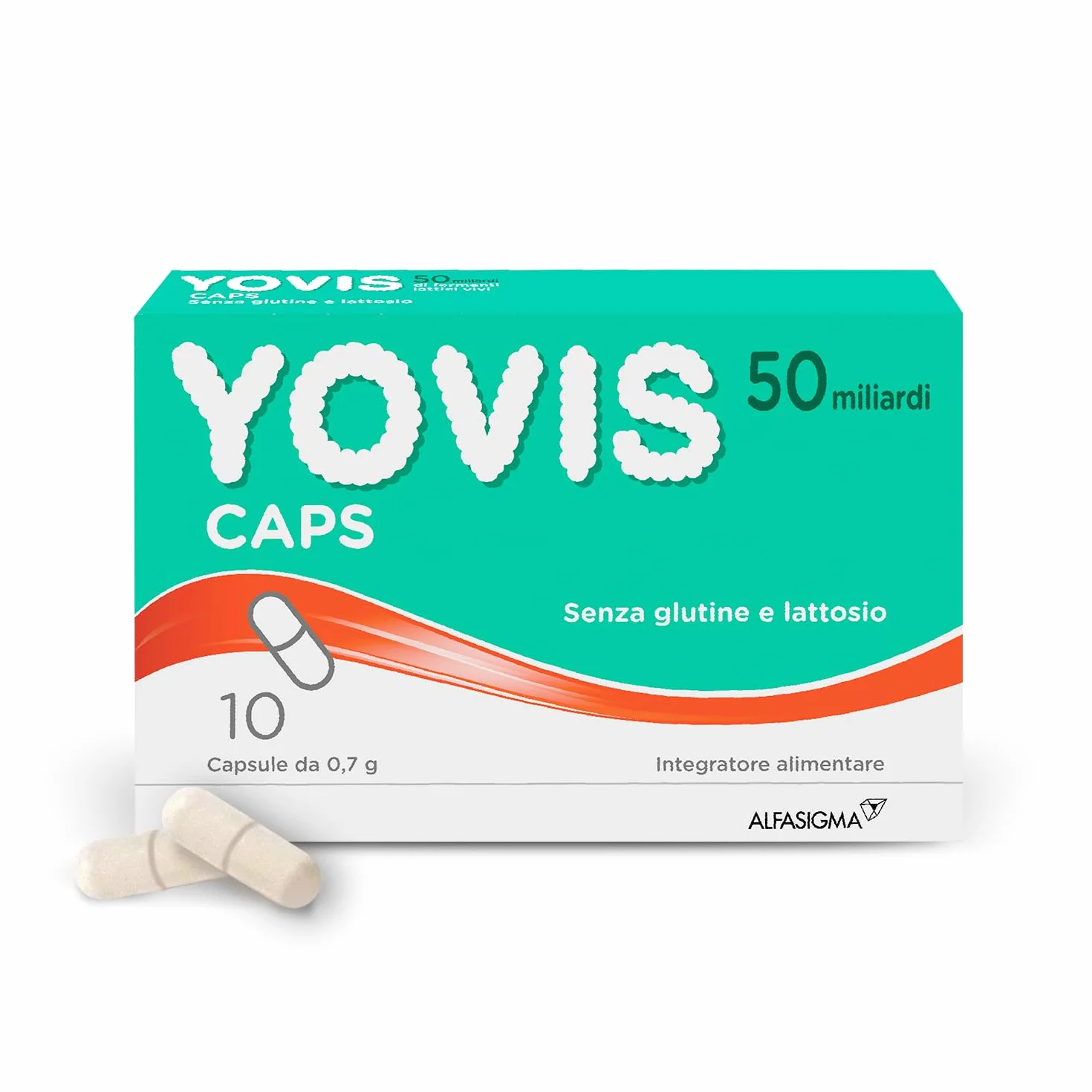 YOVIS Caps Probiotici Benessere Intestinale 50 Miliardi Fermenti Lattici Vivi 10 Capsule