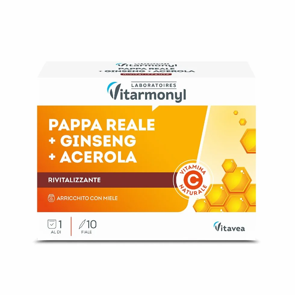 Nectar Royal Pappa Reale Ginseng Acerola Integratore Energia Sistema Immunitario Vitamina C 10 Fiale Vitarmonyl
