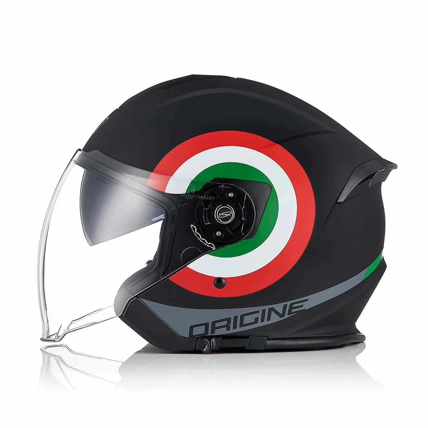 ORIGINE Casco Jet Moto 3/4 Aperto con Doppia Visiera Adatto per Scooter Omologato ECE