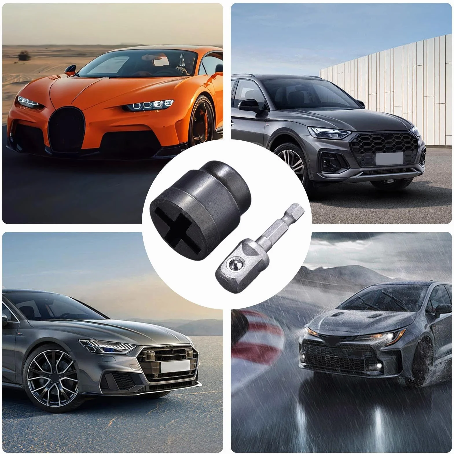 Adattatore per Cric a Forbice Auto - Attrezzo Manutenzione per Riparazioni Garage e Autocarri