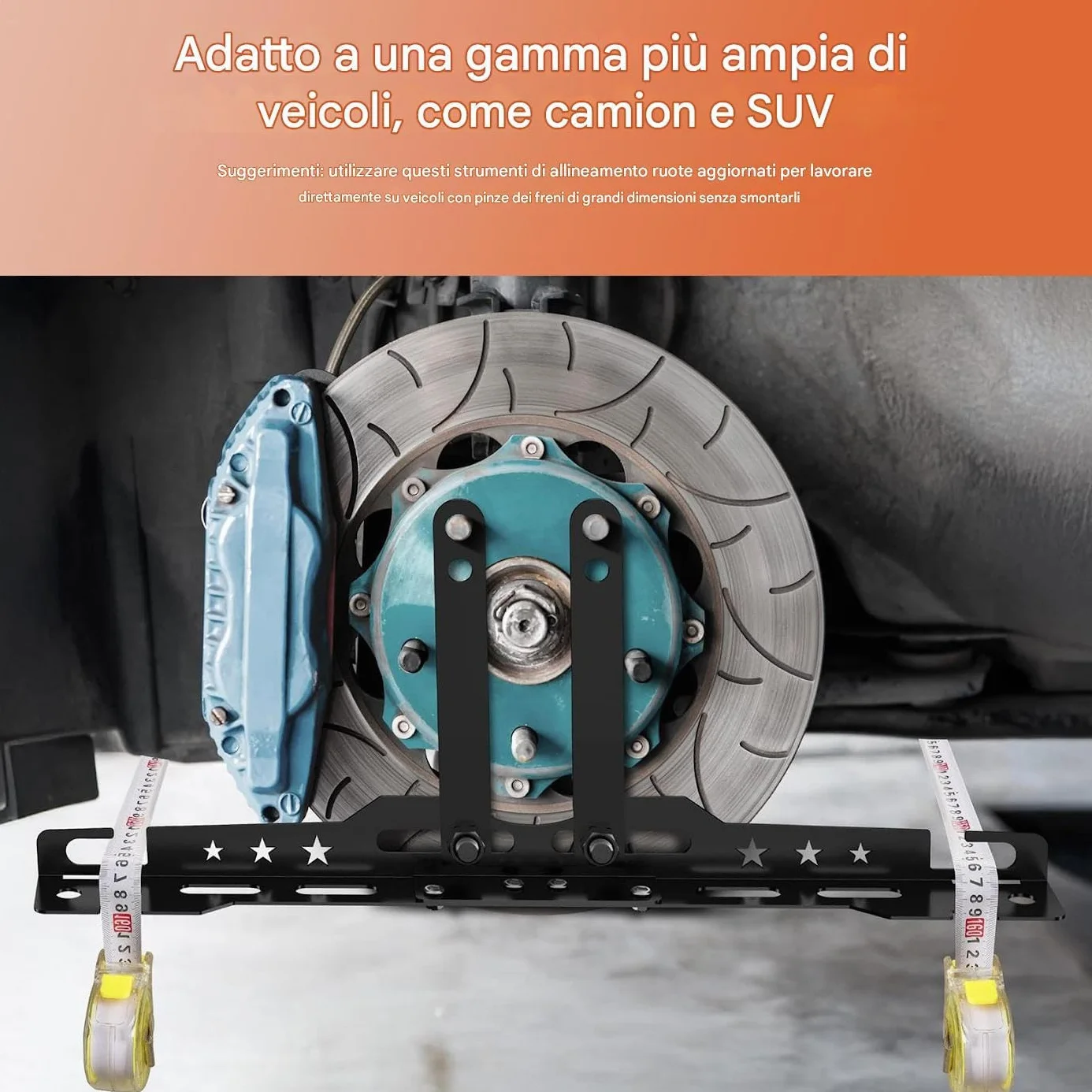 Strumento di Misurazione Angolo di Convergenza - Kit Allineamento Ruote con Metro A Nastro Doppio