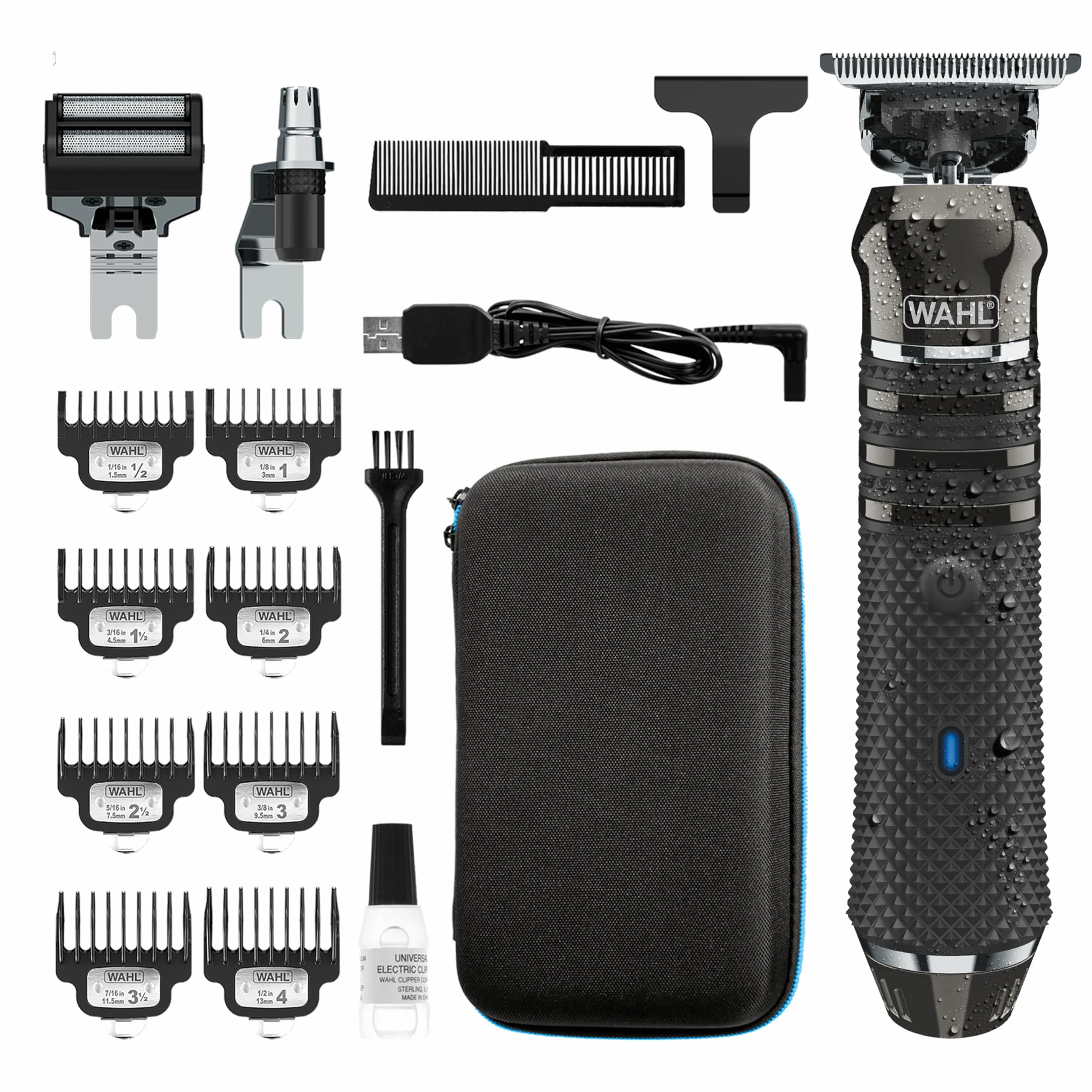 Wahl Pro Series Trimmer lama a taglio ravvicinato ioni di litio regolabarba lavabile kit testine intercambiabili a batteria