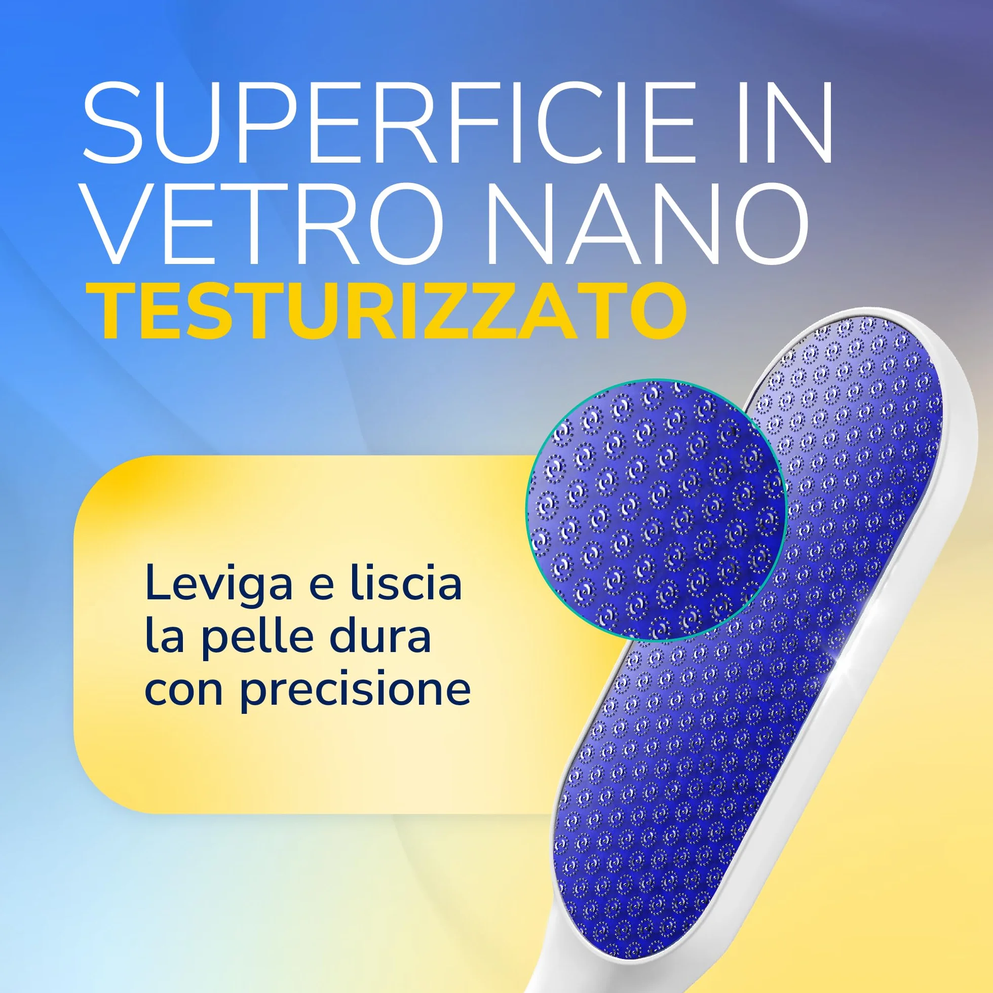Dr. Scholl’s Lima per Piedi in Vetro Nano – Rimuove Pelle Secca, Impermeabile, Antiruggine, Delicata su Calli, Manico Antiscivolo