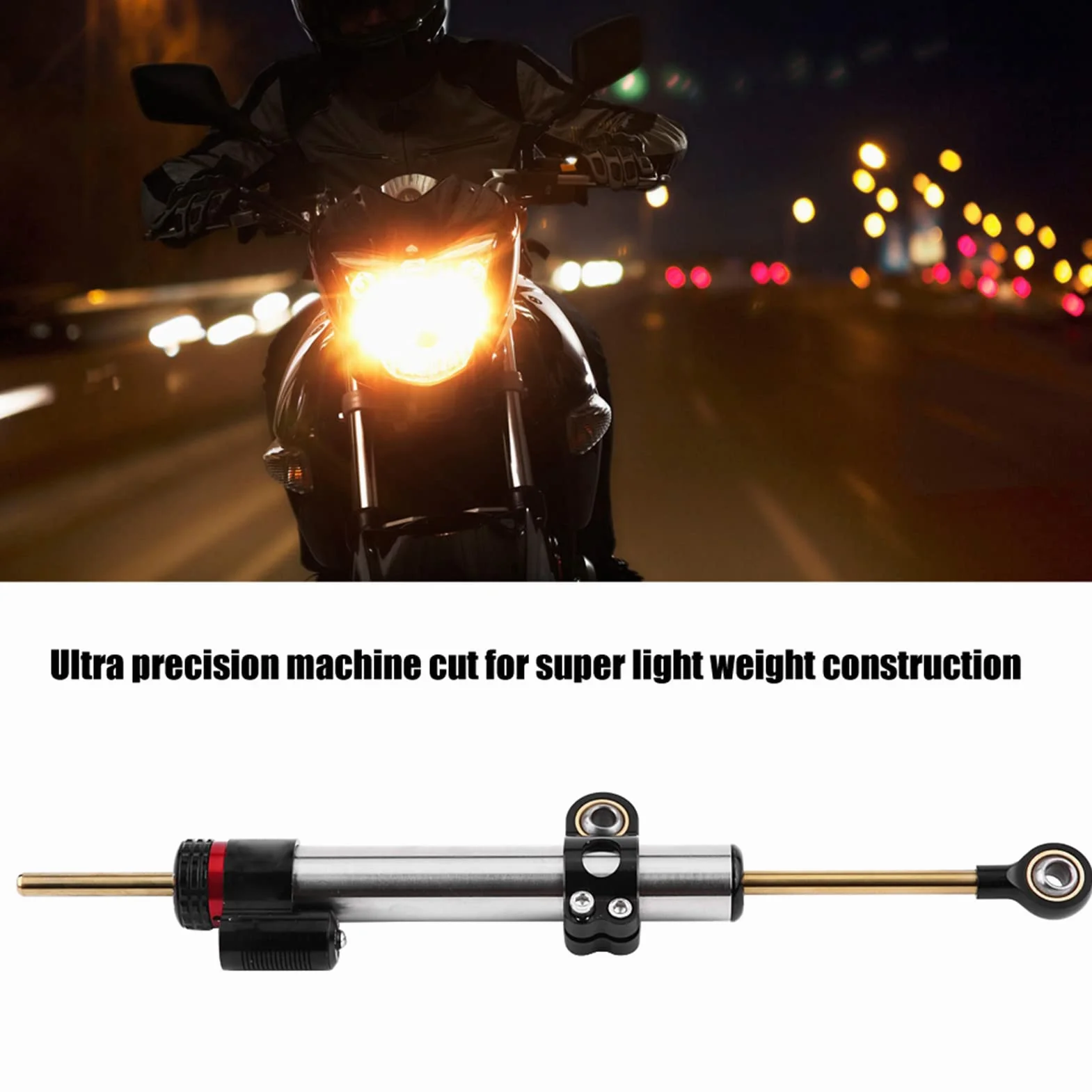 EBTOOLS per ammortizzatore di sterzo moto per steering damper per steering damper motorcycle Stabilizzatore in alluminio universale regolabile dell'ammortizzatore dello sterzo del motociclo del