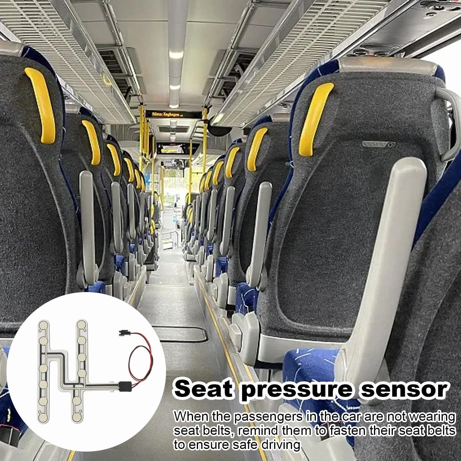 Sensore Di Pressione Della Cintura Di Sicurezza - Promemoria Sicuro Del Sensore Di Pressione Della Cintura Di Sicurezza Per Auto | Accessorio Di Guida Per Avvisi Luminosi E Acustici Semplice Da Config
