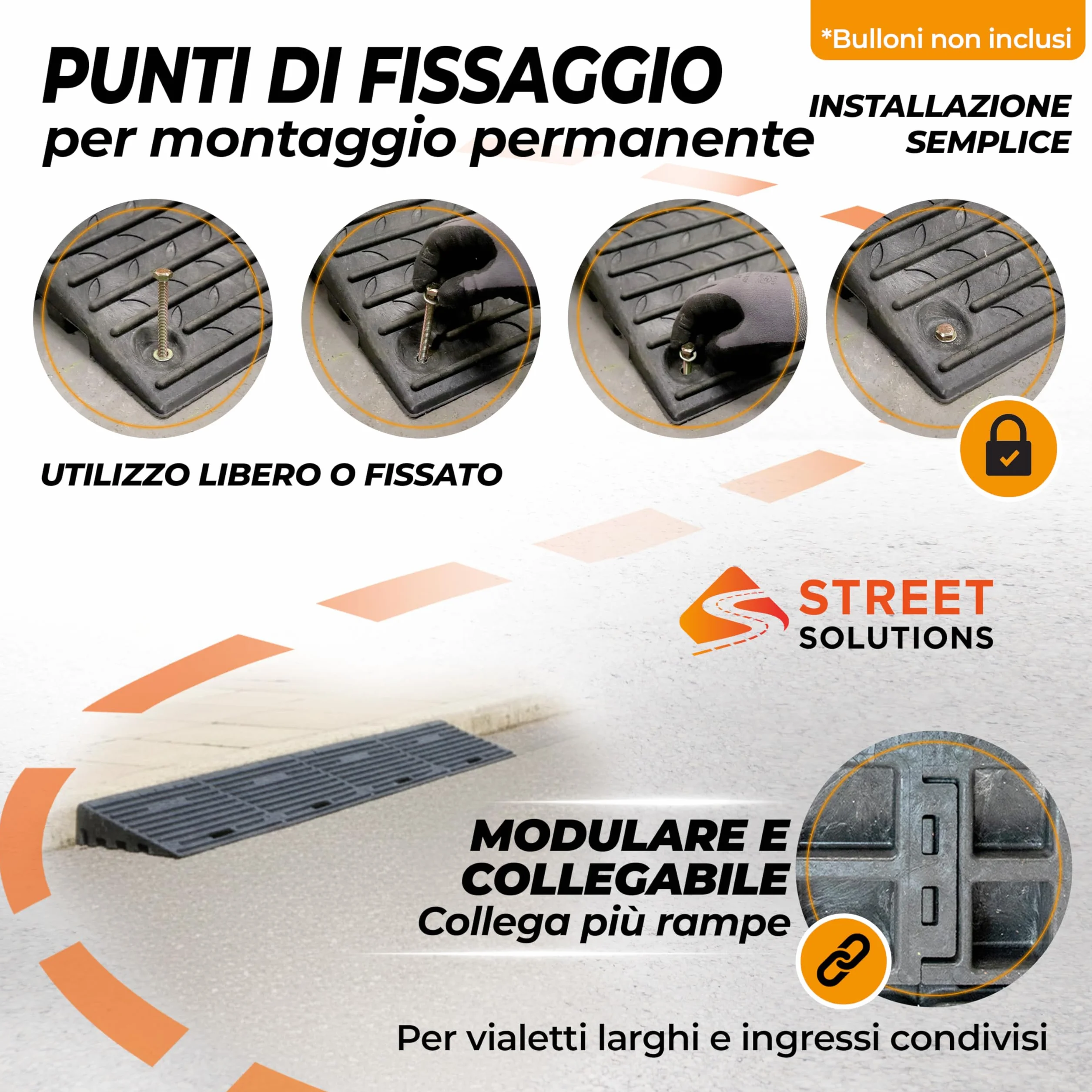 Street Solutions UK Set 2 Rampa per Disabili e Sedia - Rampa per Sedia a Rotelle 10 cm - Rampe per Disabili in Gomma Antiscivolo per Marciapiede, Garage, Moto e Soglia