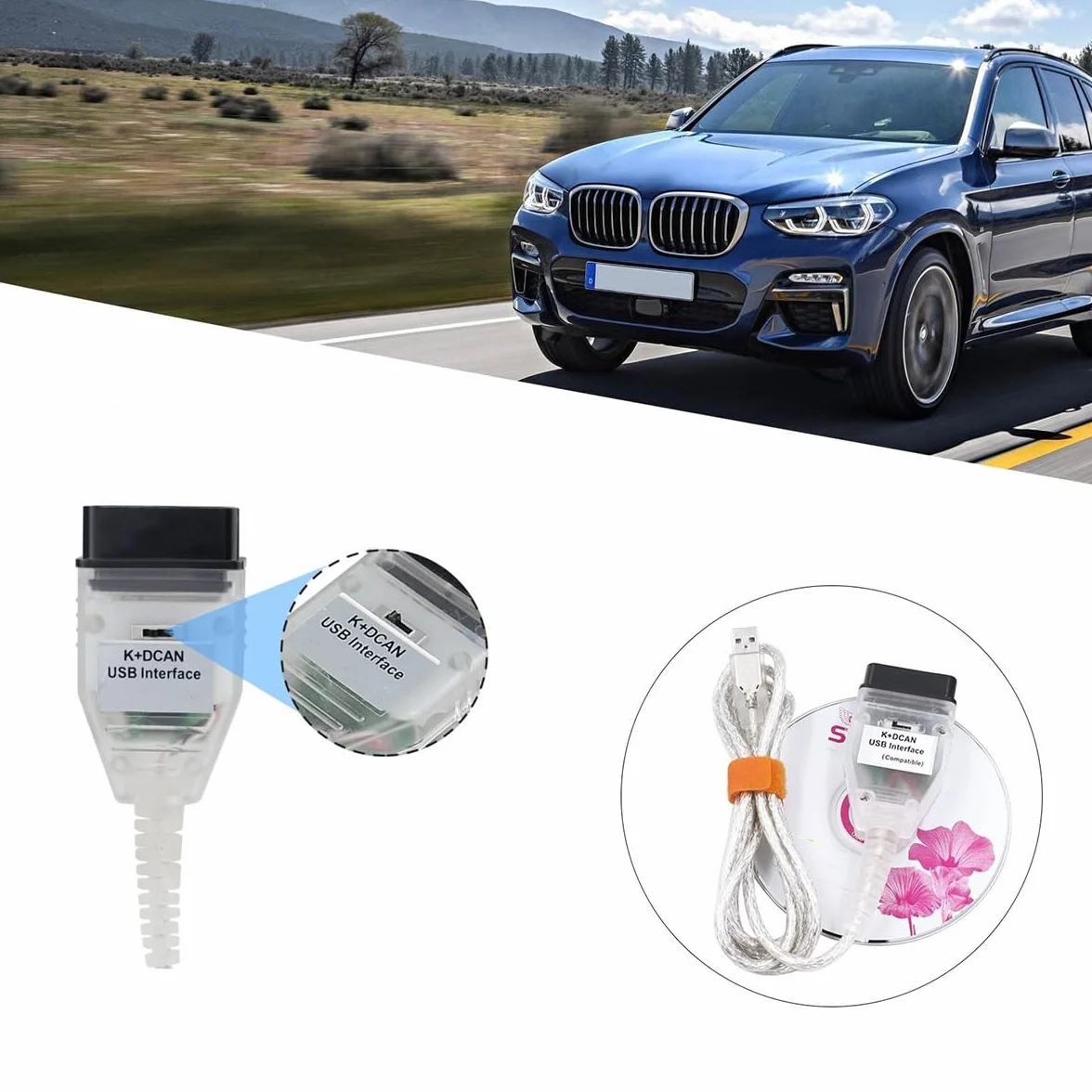 Cavo USB con interruttore per strumento diagnostico telaio serie E, OBD2, compatibile INPA
