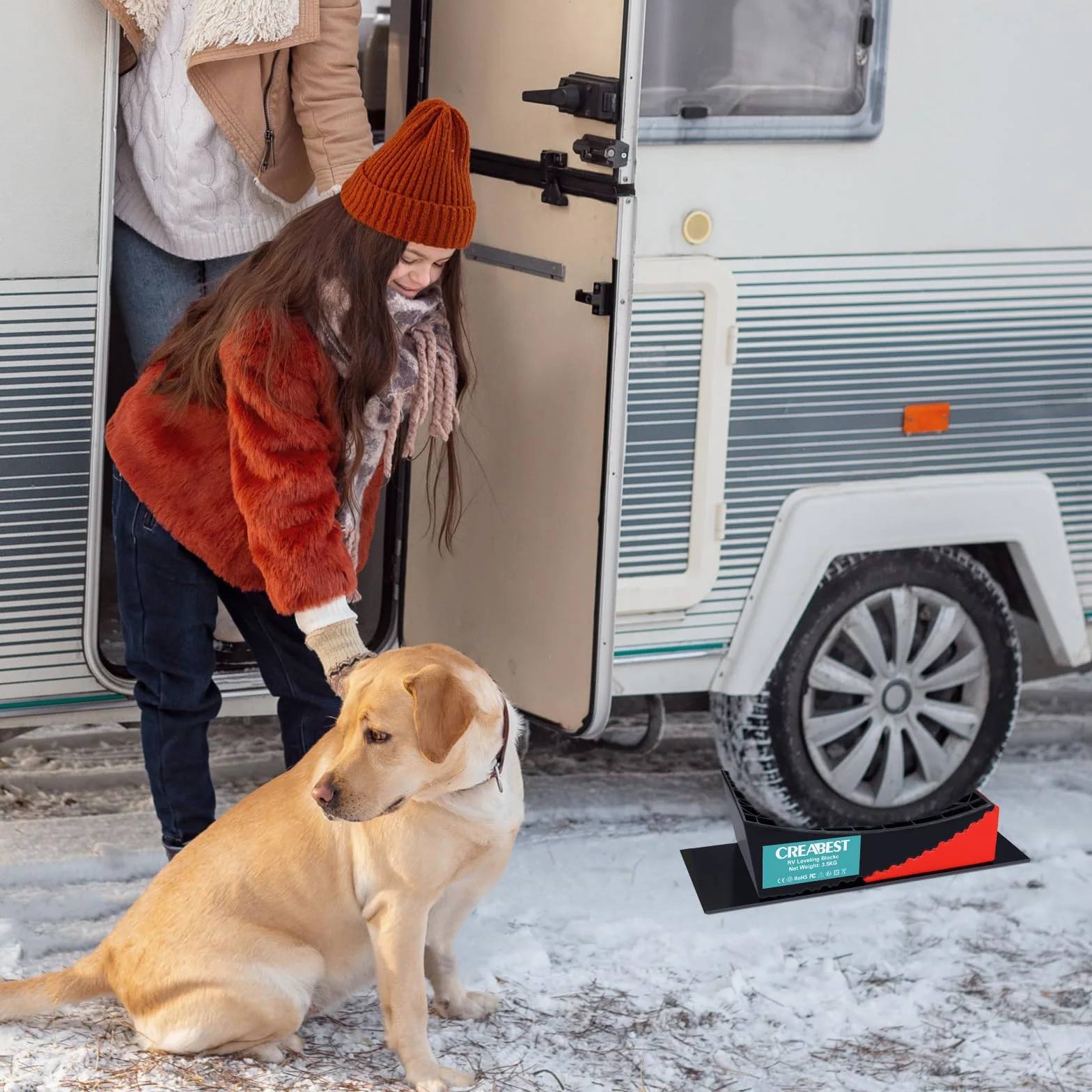 Exmate Set di 2 livellatori per camper, livellatore curvo con cunei per rimorchi da viaggio, livellamento leggero e senza passaggi