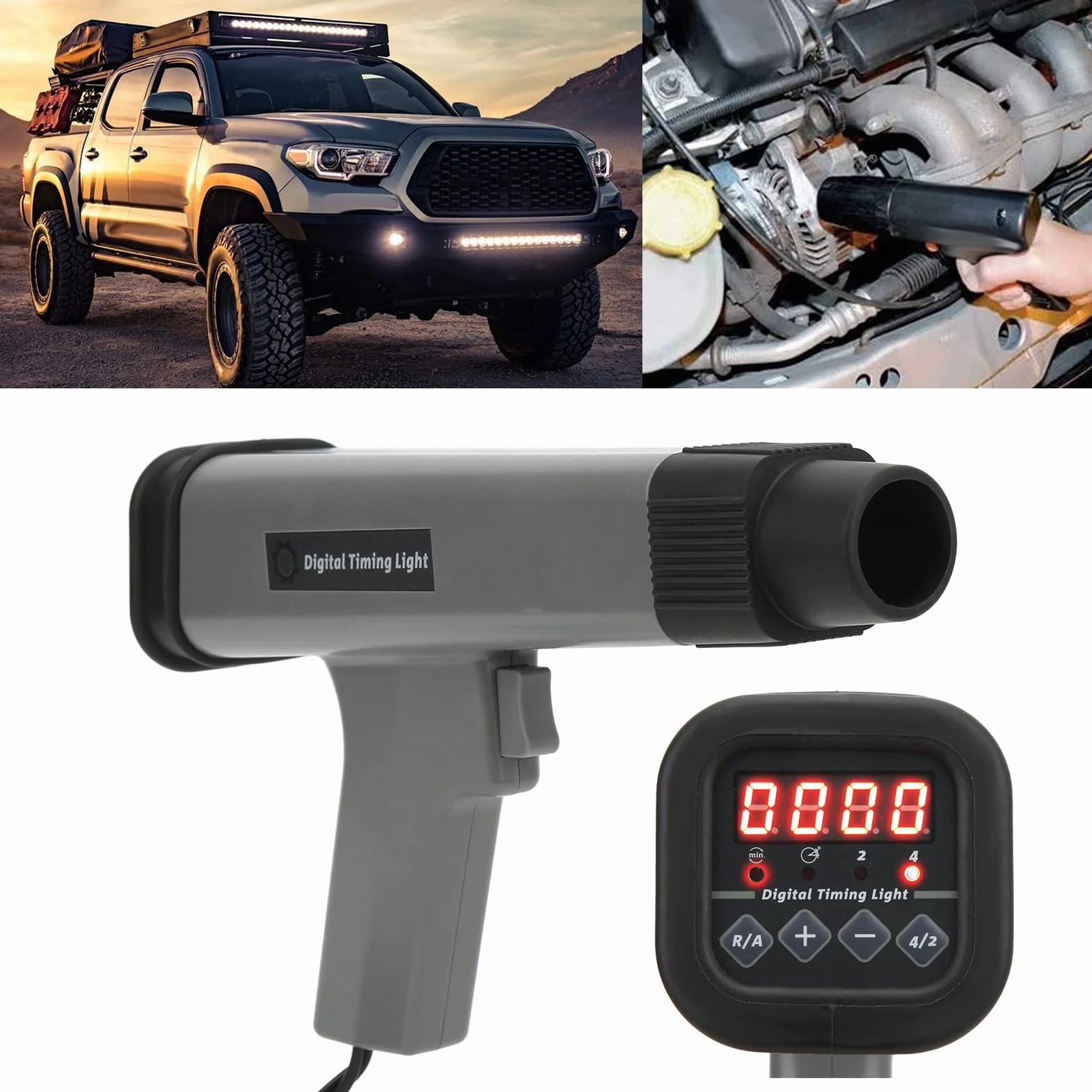 Luce di Sincronizzazione Digitale, Lampada Stroboscopica del Motore 12V Pistola per Luce di Sincronizzazione Dell'accensione Induttiva, Tester della Bobina di Accensione della Luce di Tempo per Autove