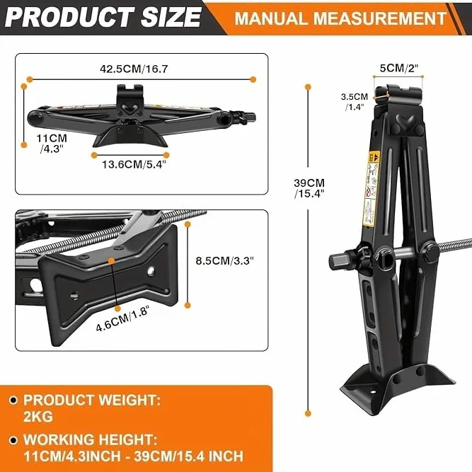 Auto Cric per Jaguar F-Pace X761 2016-2020 Antiscivolo Portatile Jack Forbici