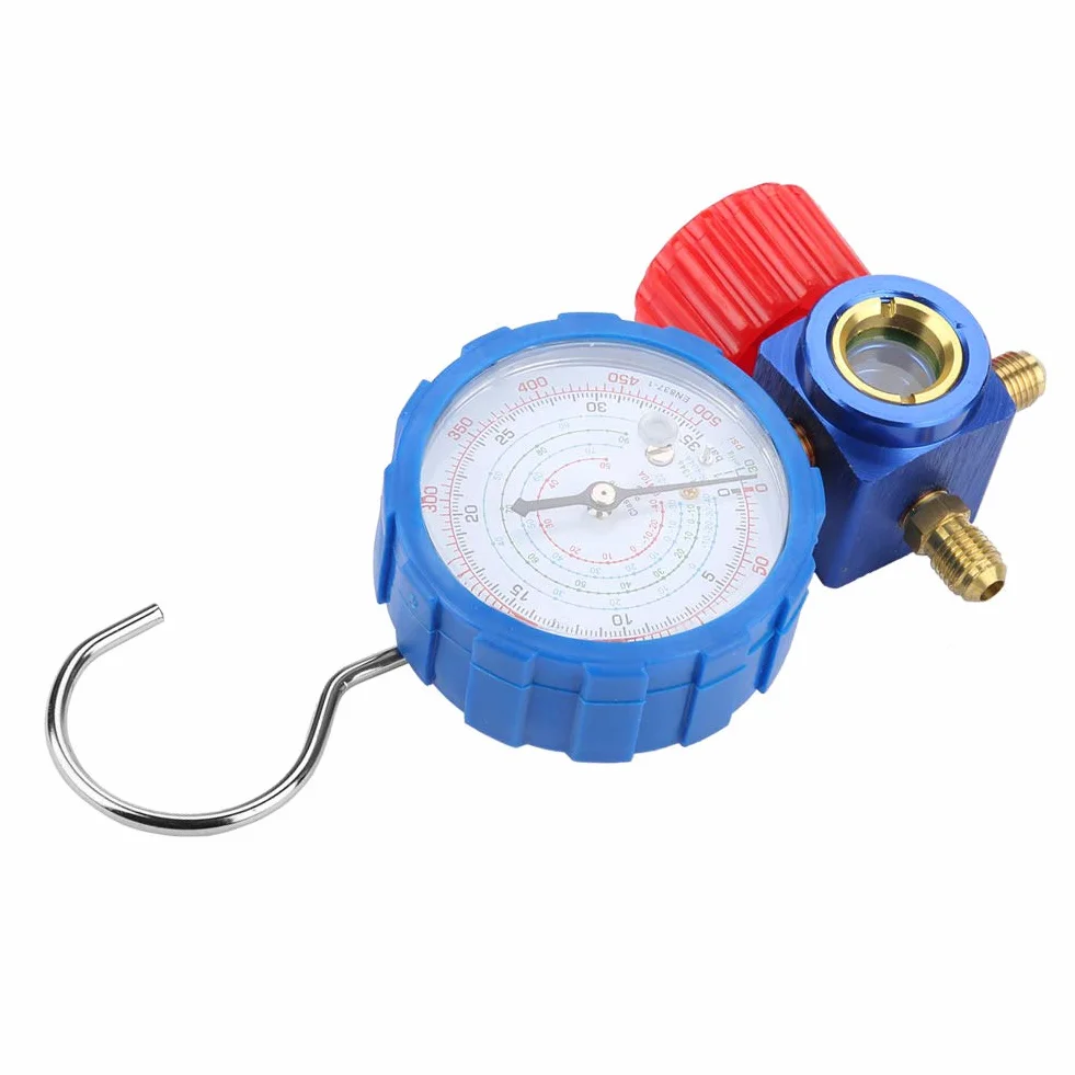 Manometro per Aria Condizionata R 410A Valvola Manometrica 500Psi con Specchio Visivo