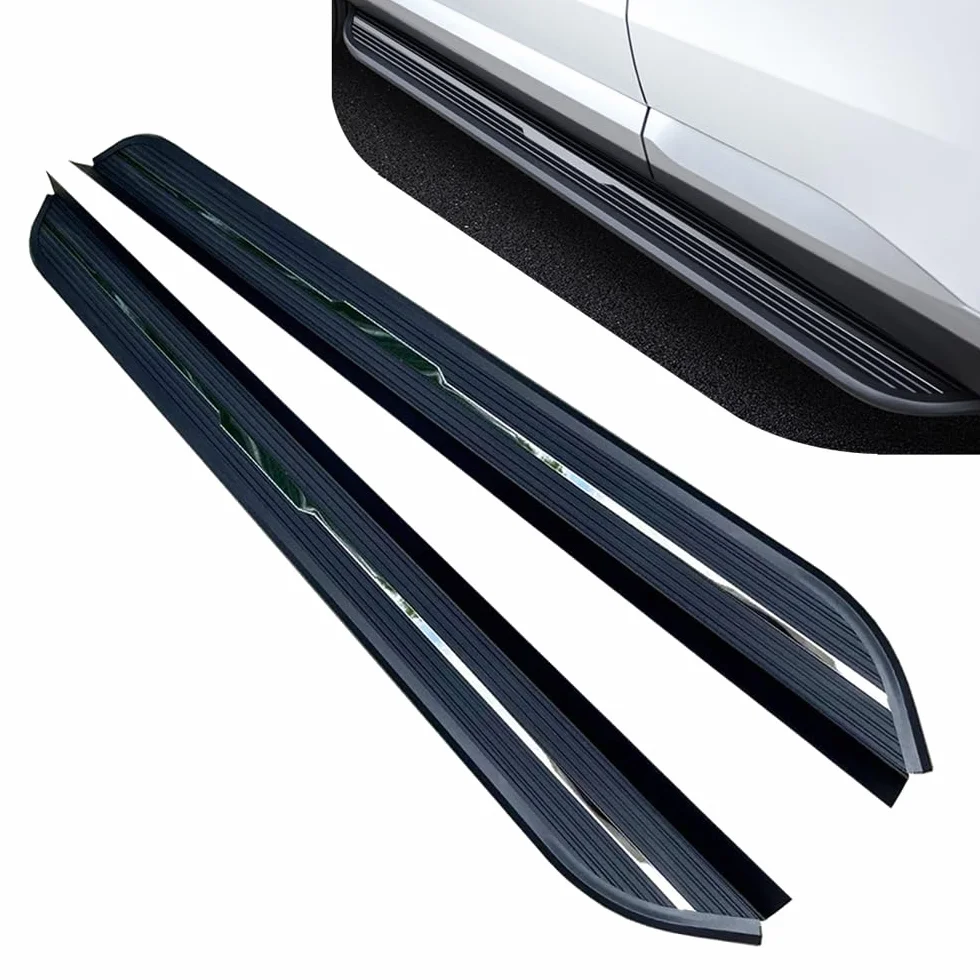 2 pedane laterali per pedane laterali Changan UNIS, DR Stilnovo 6 2021-2026, pedane laterali in alluminio resistente ShadowLux nero (YYH con staffe)