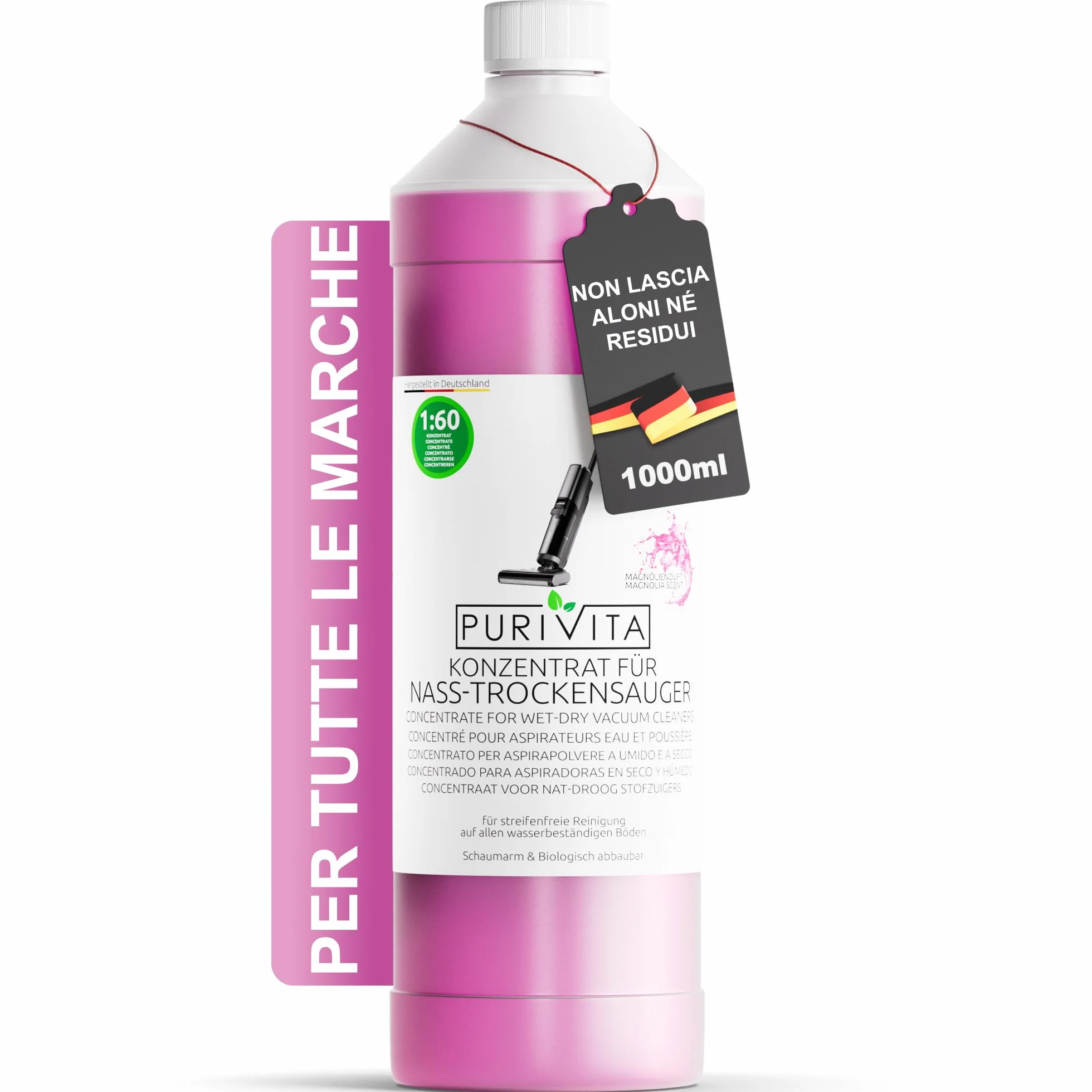 PURIVITA® Detergente Lavapavimenti Concentrato 1L - Detergente per Tergivetro ad Umido e Pavimenti