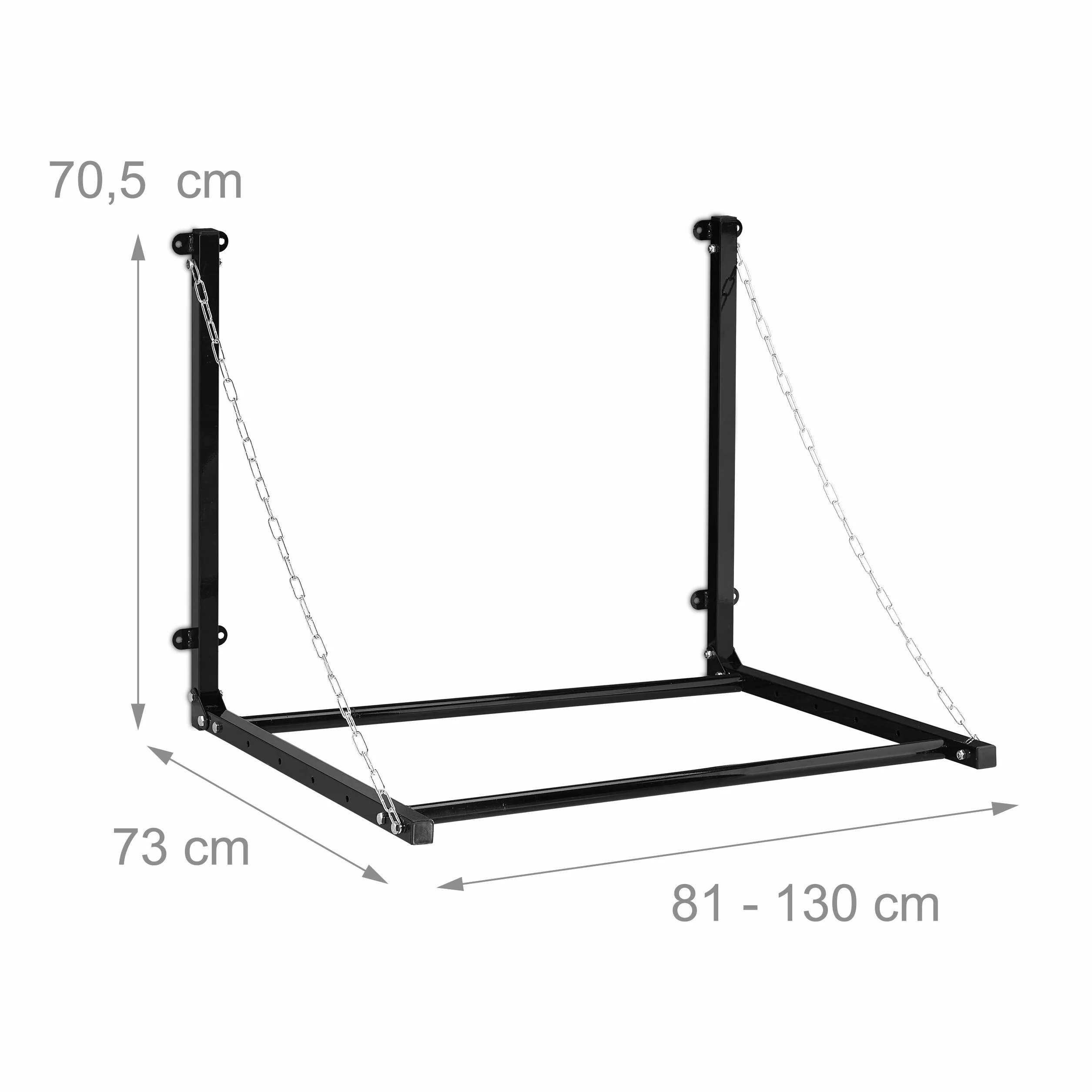 Relaxdays Scaffale Porta Gomme da Parete per 4 Pneumatici, Supporto Pieghevole Fino a 90 kg, Acciaio, Nero