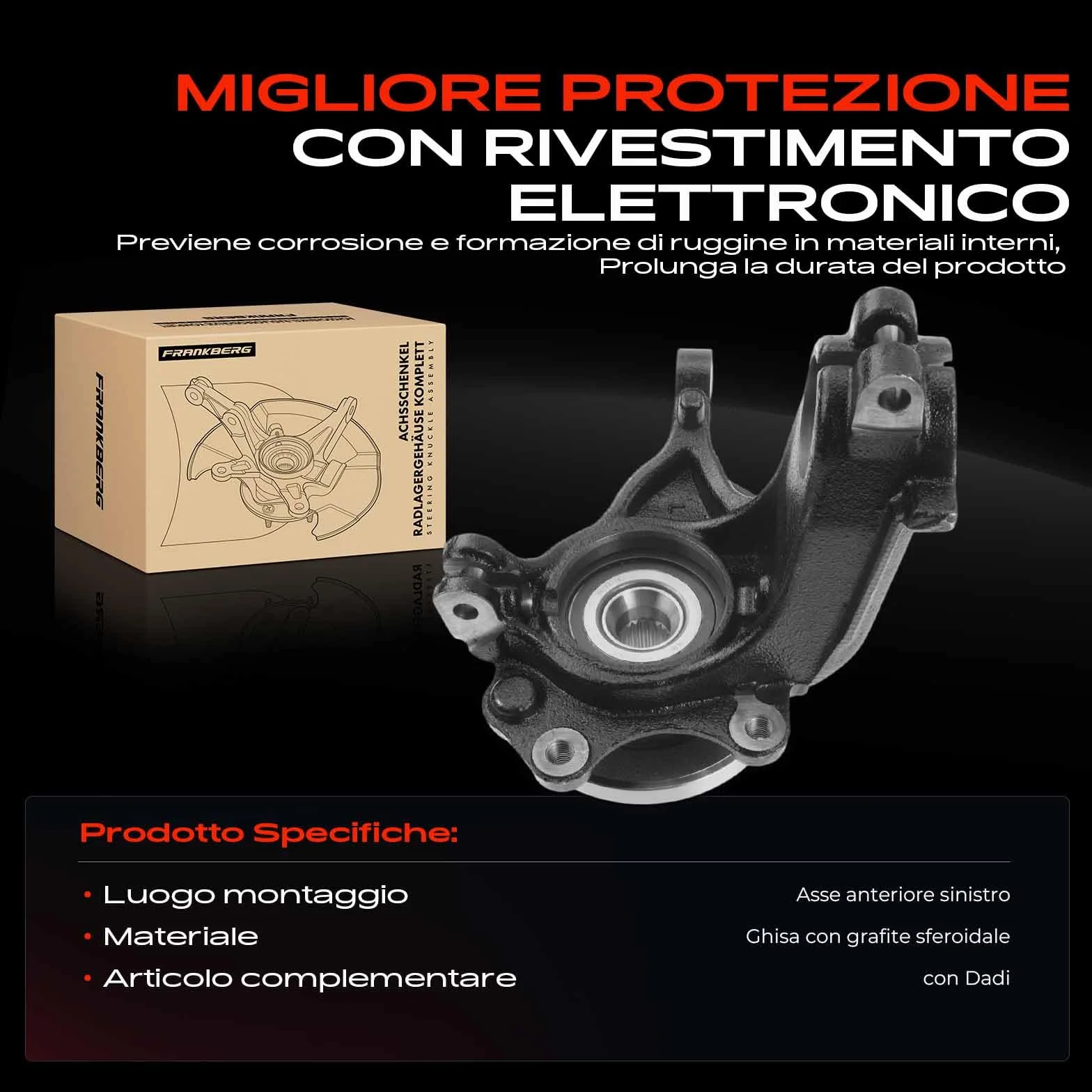 Frankberg Fuso a snodo completo Anteriore sinistro Compatibile con 208 I CA CC 207 WA WC C3 II SC C3 III SX 207 SW WK Replace# 1607557480