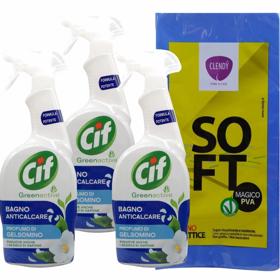 BAGNO ANTICALCARE Spray 650ml + Panno In Lattice SOFT 30x30 - Profumo Di Gelsomino