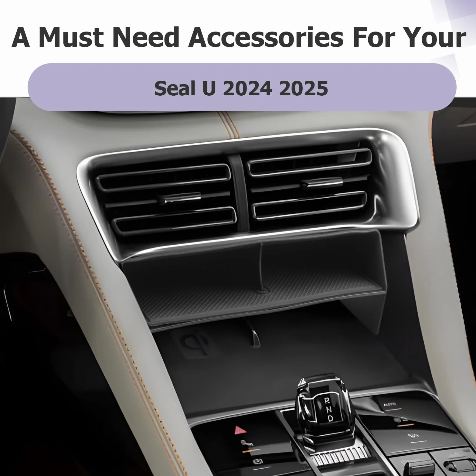 LUWU Compatibile con BYD Seal U EV/Seal U DM-i Hybrid 2023 2024 2025 Vassoio portaoggetti per Console Centrale Seal U Interno Console Centrale Scatola di Conservazione Organizer per Console Centrale