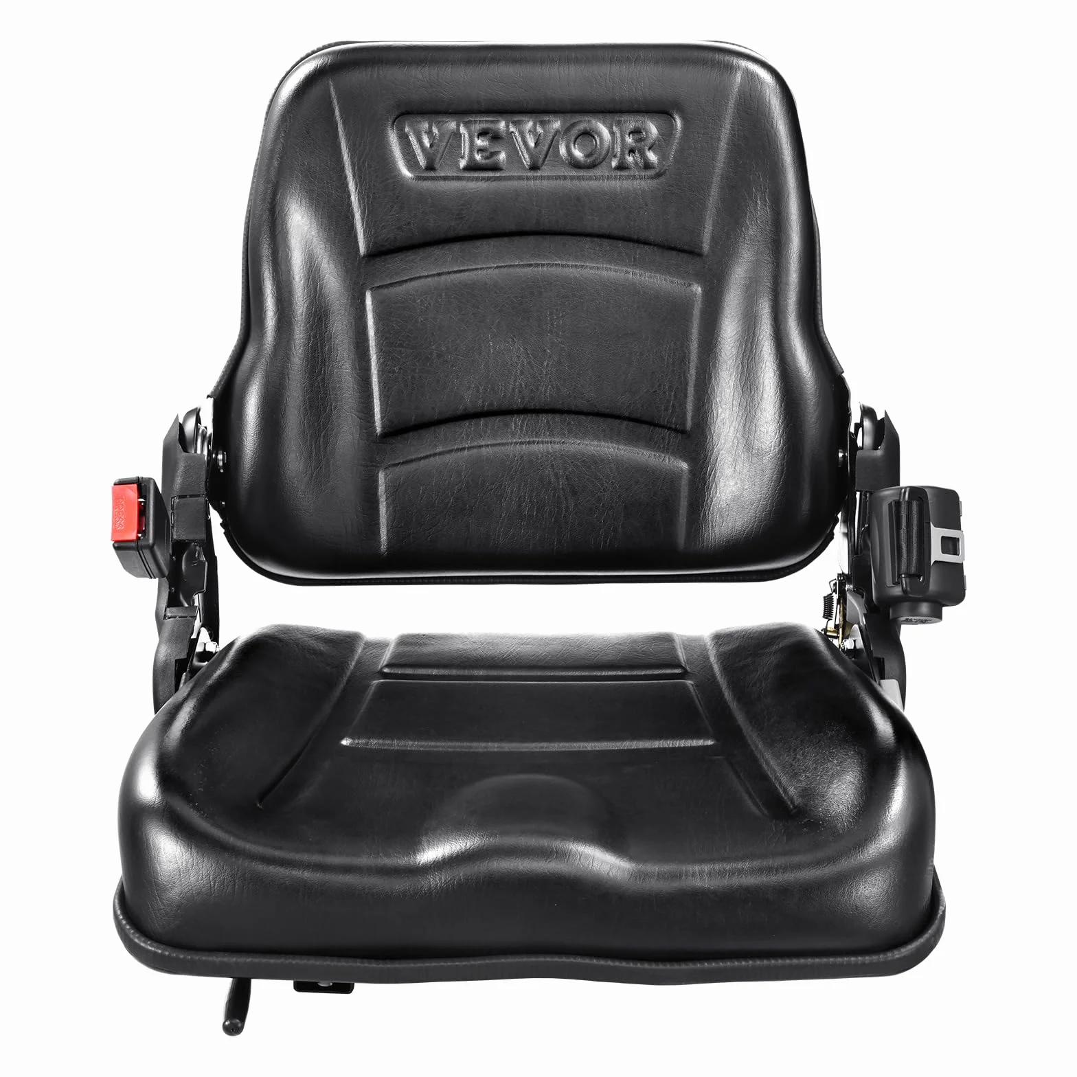 VEVOR Sedile per Carrello Elevatore Trattore Coprisedile Pieghevole per Trattore Schienale Angolo Regolabile 0-110° Fessura Estesa 160-340mm Sedile con Cintura di Sicurezza per Caricatore Escavatore