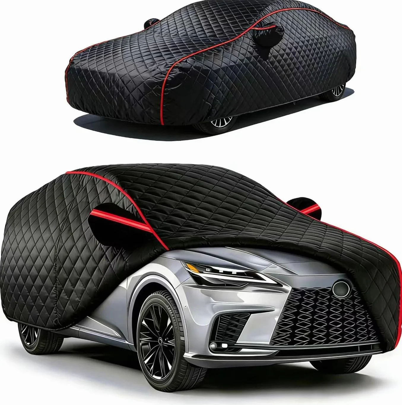 Copri Auto Anti Grandine per Tesla Model 3 (2017-2026),Copertura Antigrandine Per Auto Imbottito Copri Macchina Resistente ad Neve Ghiaccio Gelo Sole Tissu en Coton Epais(Black) wd422