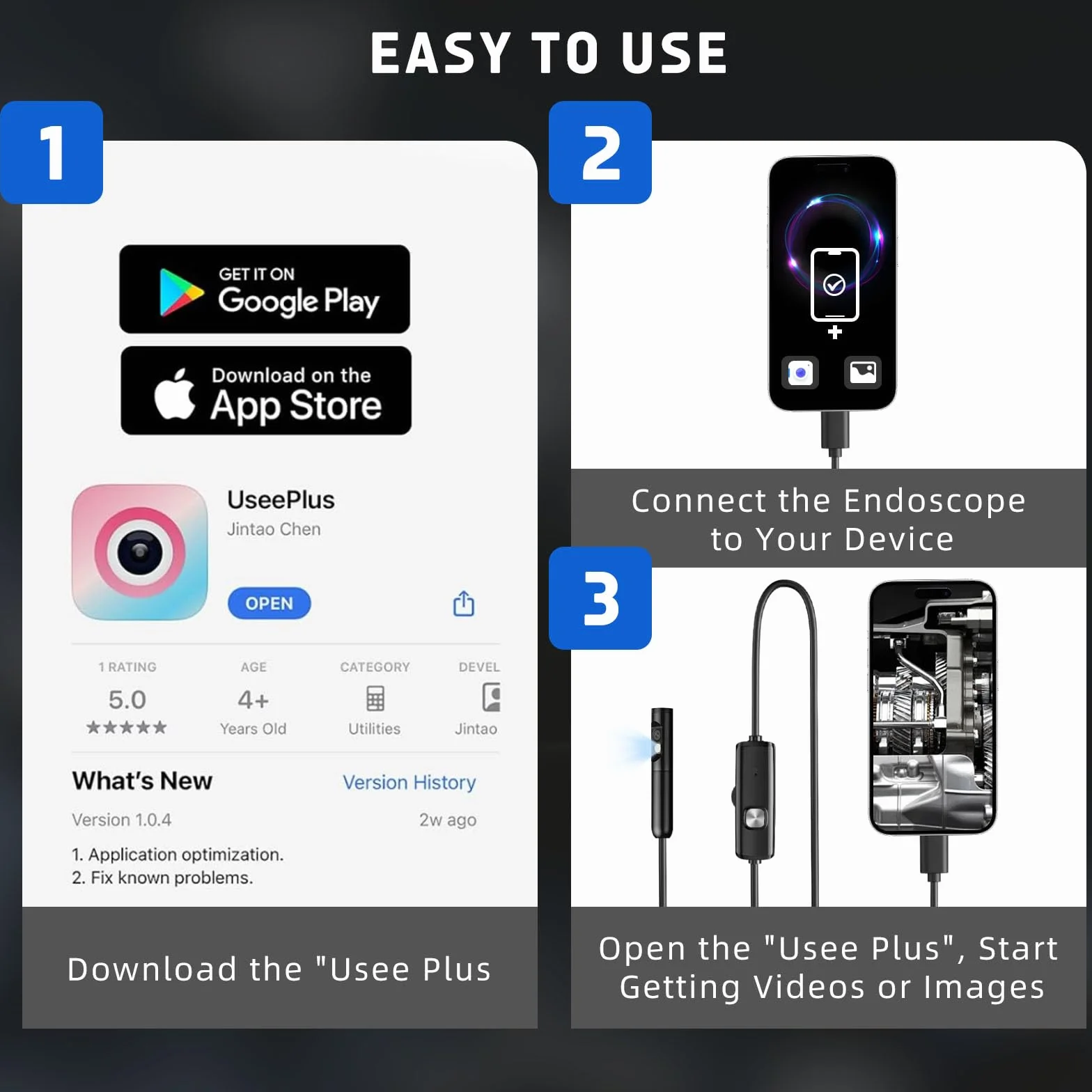 Endoscopio per Smartphone 1920P HD IP68 Impermeabile 8 LED Cavo Semirigido 5M Compatibile iOS Android