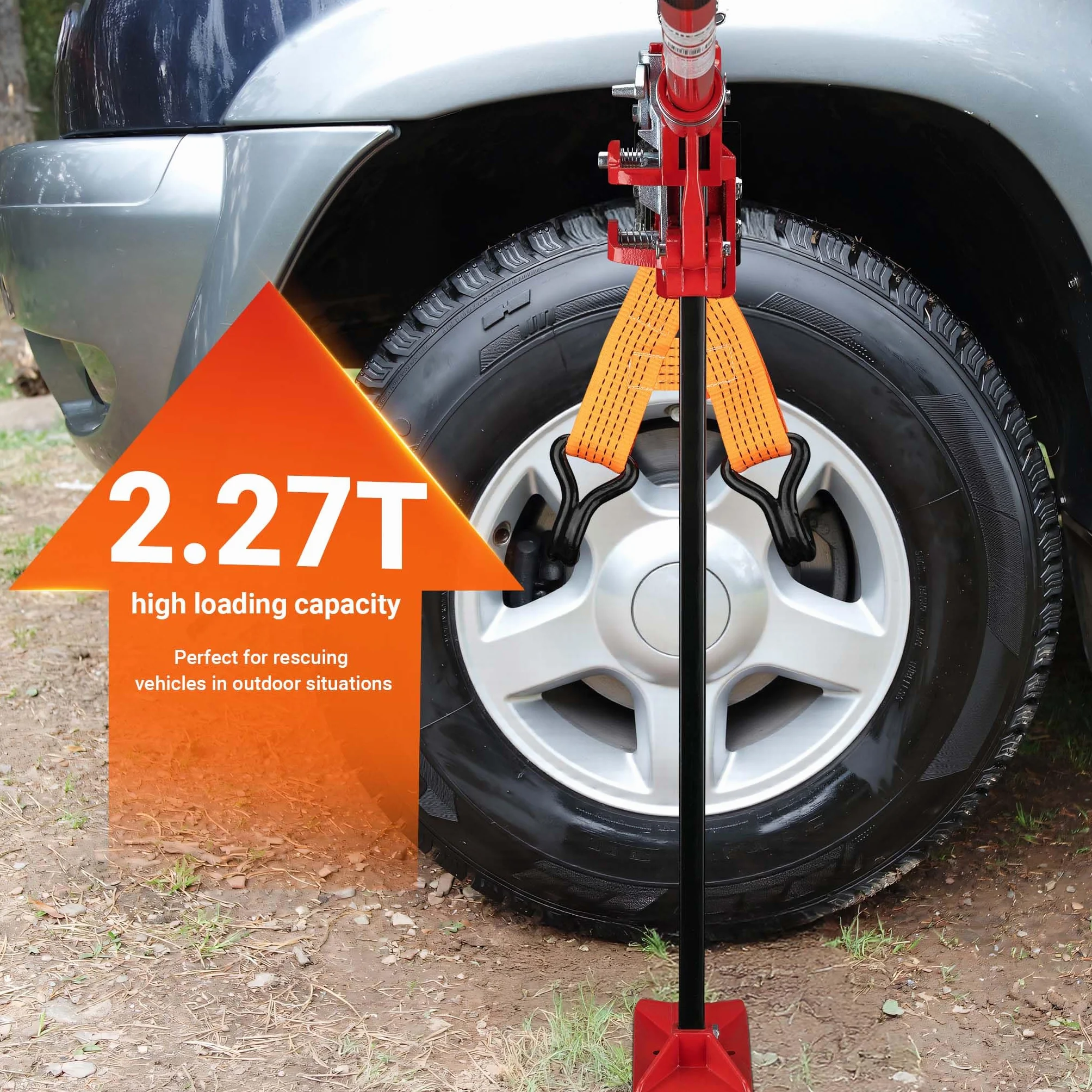 Wiltec Binda fuoristrada – Set per ATV rimorchi, con farm jack fino a 3000 kg, piastra di appoggio e adattatore per sollevamento ruote