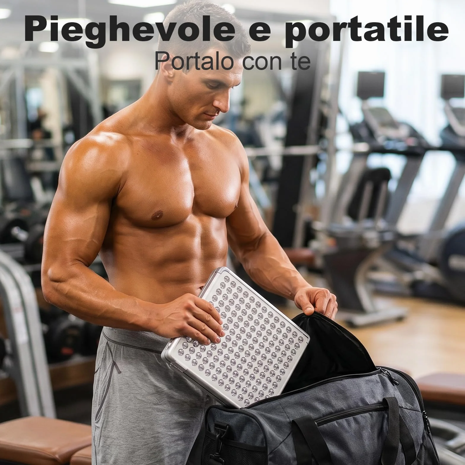 Lampada abbronzante 48 W solarium portatile 338 LED pieghevole per il viso con protezione occhi