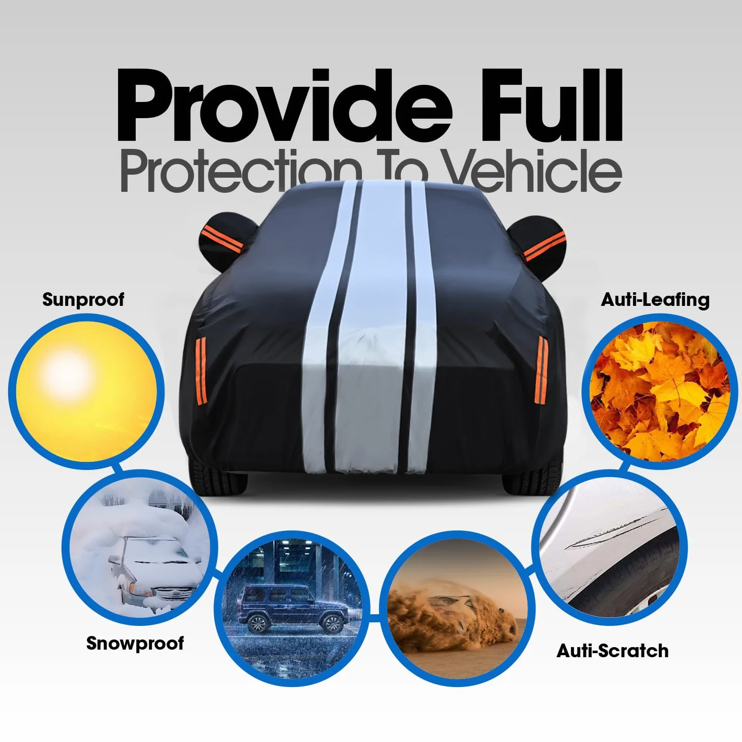 Cowtcver Telo Copriauto da Esterno Compatibile con Volkswagen T-Roc 2017-2026, Telo Copertura Impermeabile Anti-UV Anti Vento Antipolvere, Telo Copri con Cerniera e in Cotone.