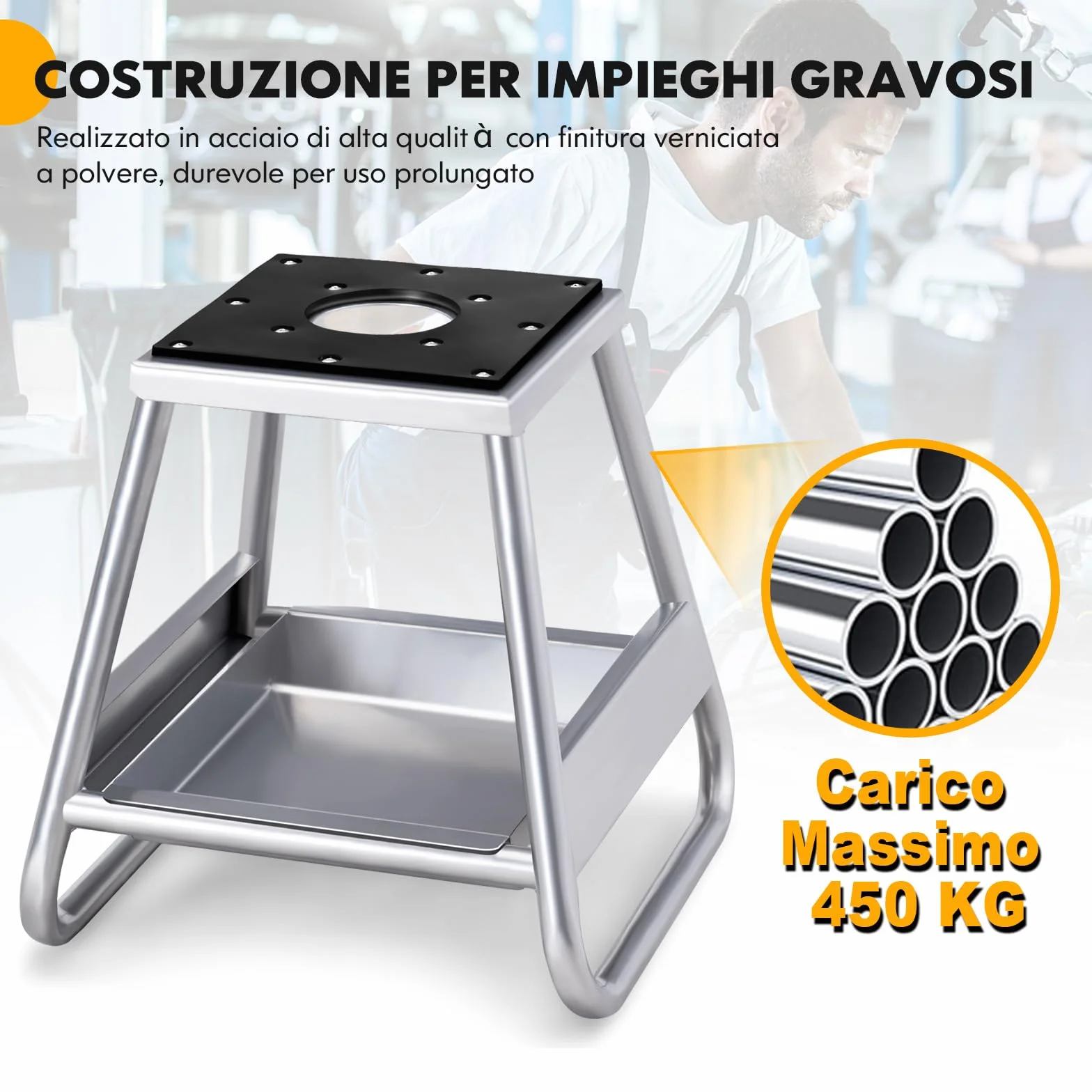 COSTWAY Cavalletto Sollevatore per Moto da Cross, Supporto Moto Fuoristrada in Metallo, Portata 450 kg