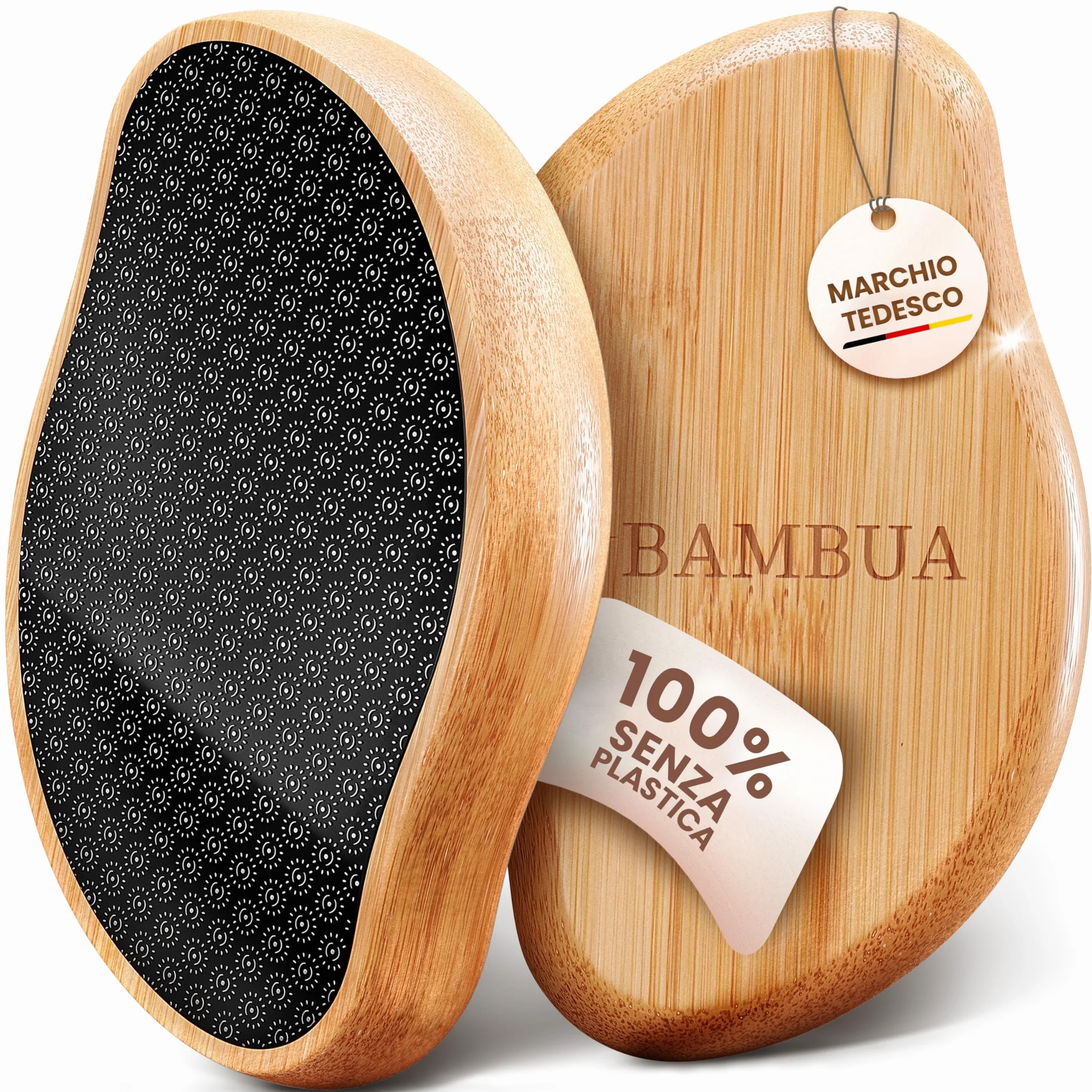 BAMBUA Lima per Piedi Professionale Effetto Anti-Calli Vetro Nano Pedicure Rimozione Calli (Nero)