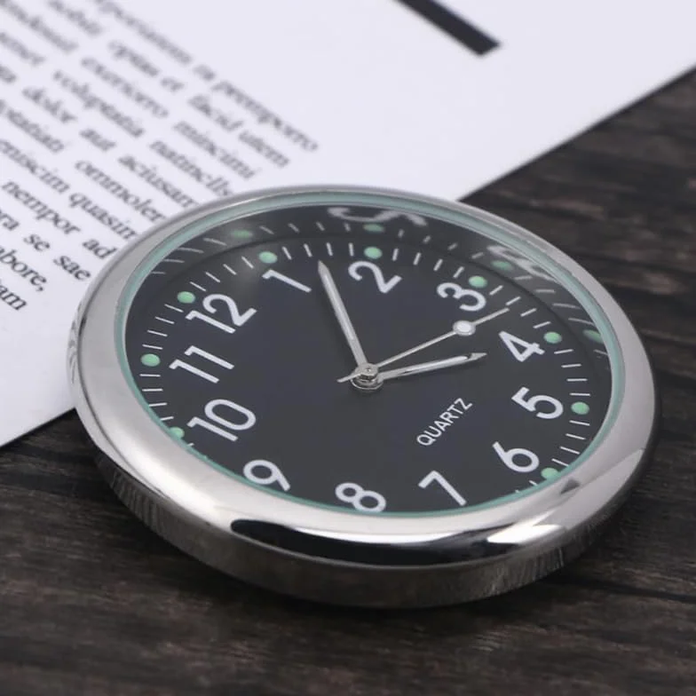 HhBdy Orologio per Auto Cruscotto Quarzo Orologio da Auto Luminoso Orologio per Decorazione D'interni per Auto Orologio Universale per Auto Universale per Qualsiasi Auto (con Clip per Presa D'aria)