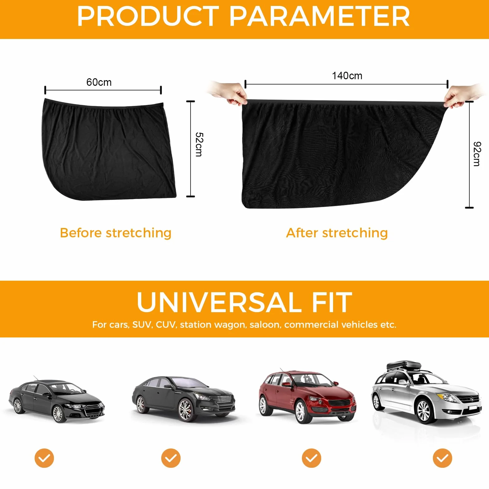 Pezzi Tendine Parasole Auto Bambini Universali Rete Elastica Traspirante Protezione UV Antiriflesso Copertura Finestrini Laterali