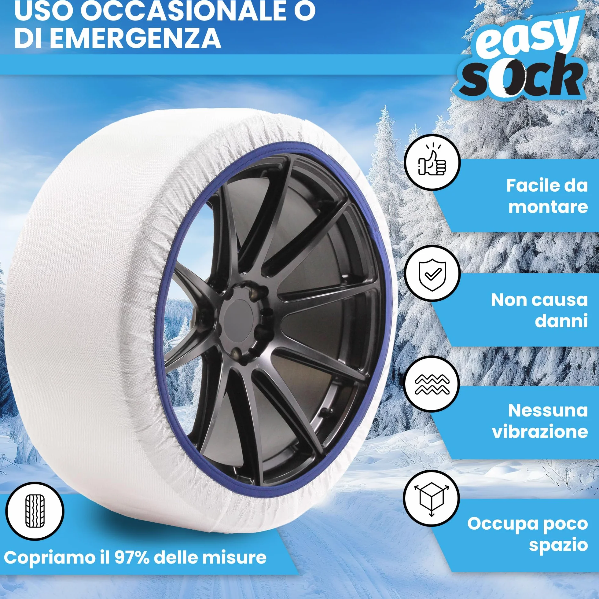 Catene da Neve in Tessuto L Set di 2 CAD8015