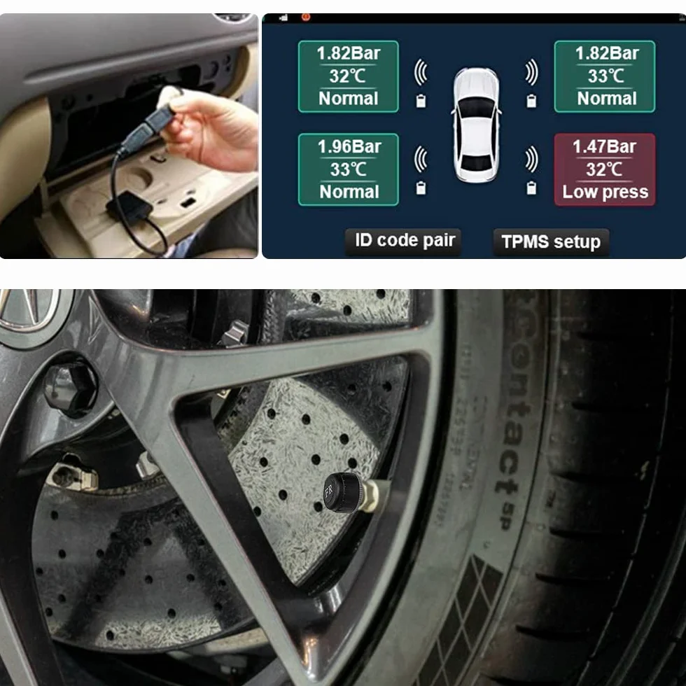 ATOTO AC-UTP1 USB TPMS Sensori di monitoraggio della pressione dei pneumatici Sistema (sensore esterno) - specificato per ATOTO A5 / A6 / S8 / P9 / X10