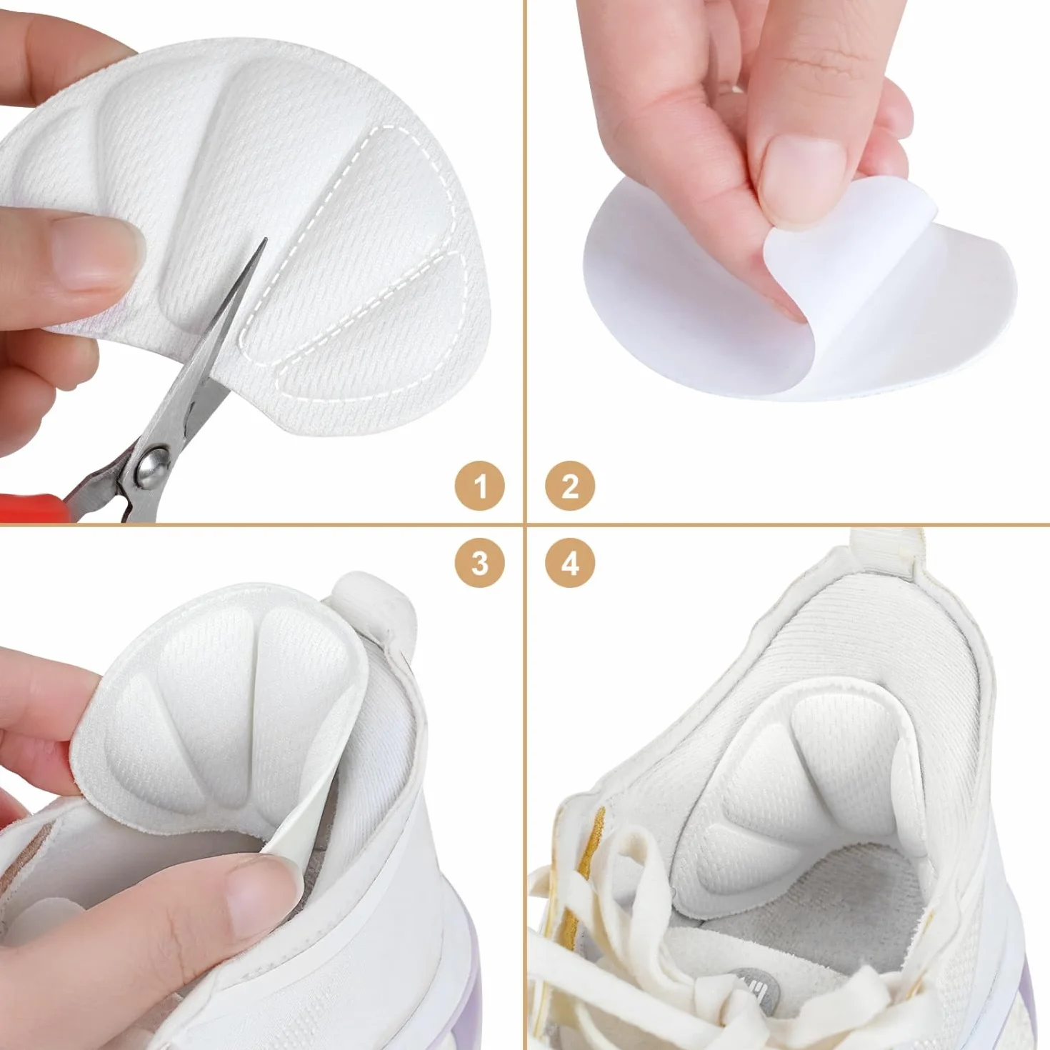 Cuscinetti Salva Tallone Autoadesivi 3 Paia per Scarpe, Antiscivolo, Morbidi per Prevenire Sfregamenti & Vesciche