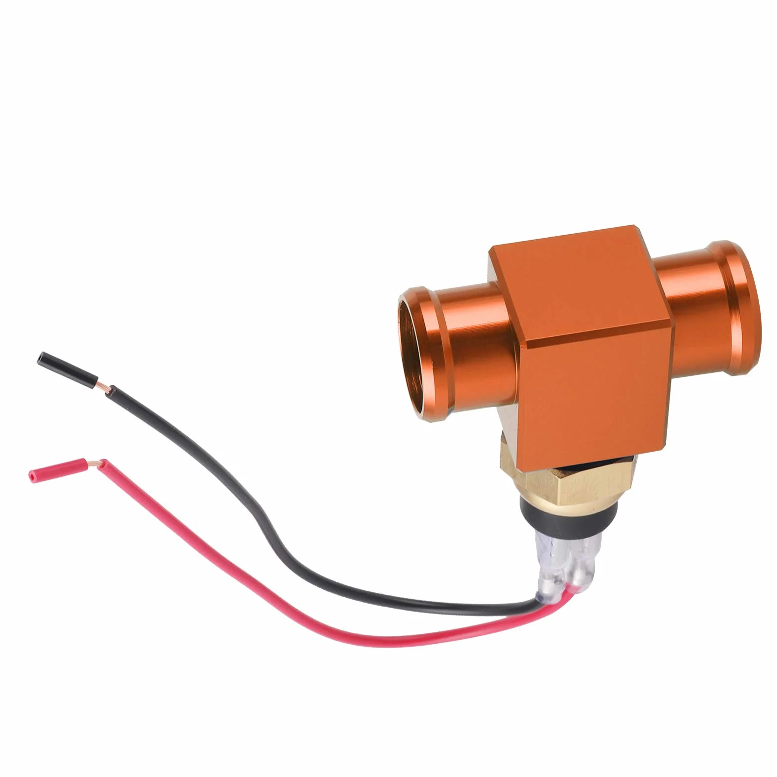 Interruttore di temperatura, termostato in lega di alluminio Interruttore temperatura acqua Radiatore Sensore temperatura ventola refrigerante Sensori temperatura per moto ATV Fuoristrada(arancia)