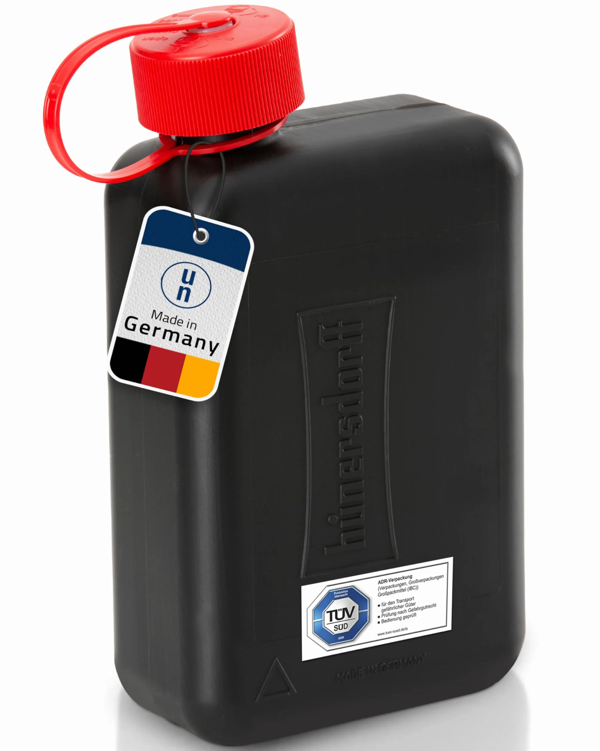 hünersdorff Tanica carburante 2 l HD-PE TÜV Germania nero