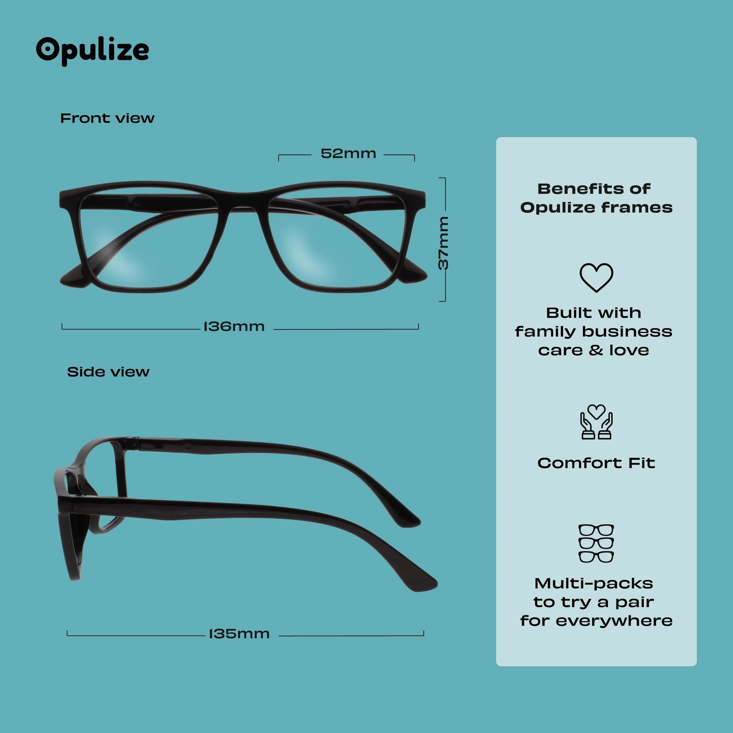 OPULIZE NYX Occhiali luce blu donna e uomo - Occhiali da lettura Antibagliore - Occhiali per computer - Protezione UV - Rettangolare