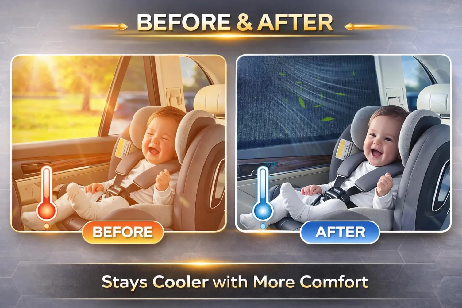 Ediesi, Parasole Auto Bambini per Finestrini Posteriori – 2 Unità, Tendine Parasole Auto Bambini Protezione UV, Tendina Auto Bambini Laterale, Facile Installazione e Adattamento Universale